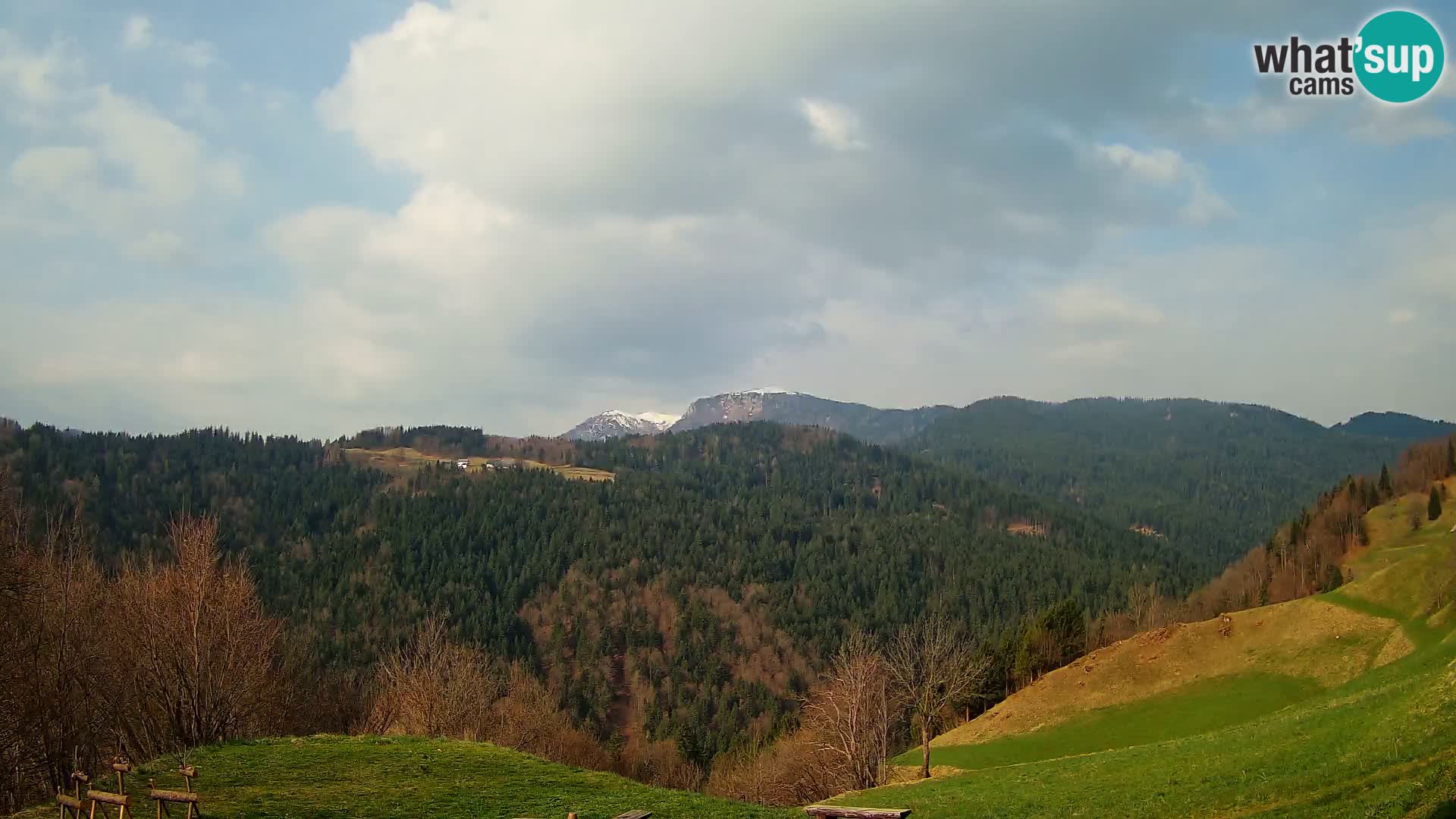 Webcam Brunarica Dražgoše – Vista live sul Ratitovec (1666 m)