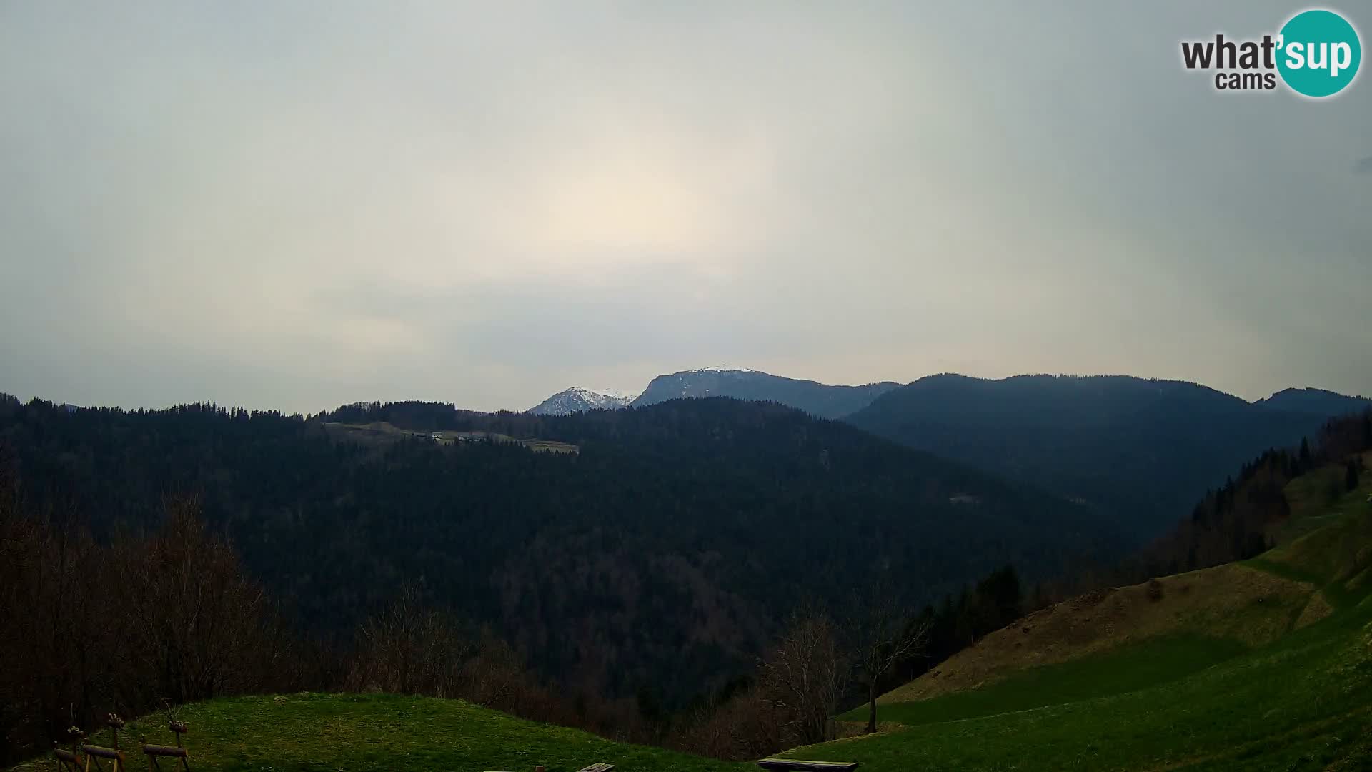 Spletna kamera Brunarica Dražgoše – Pogled v živo na Ratitovec (1666 m)