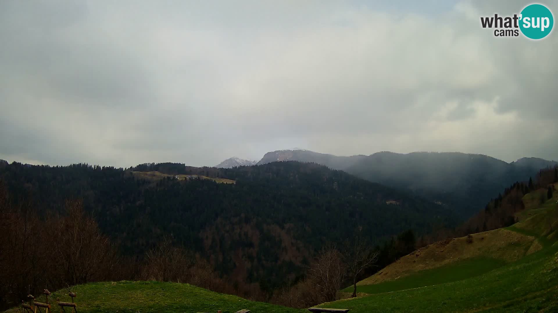 Webcam Brunarica Dražgoše – Live View of Ratitovec (1666 m)