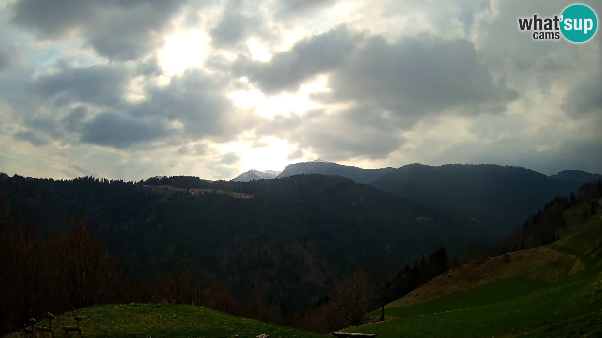 Webcam Brunarica Dražgoše – Live View of Ratitovec (1666 m)