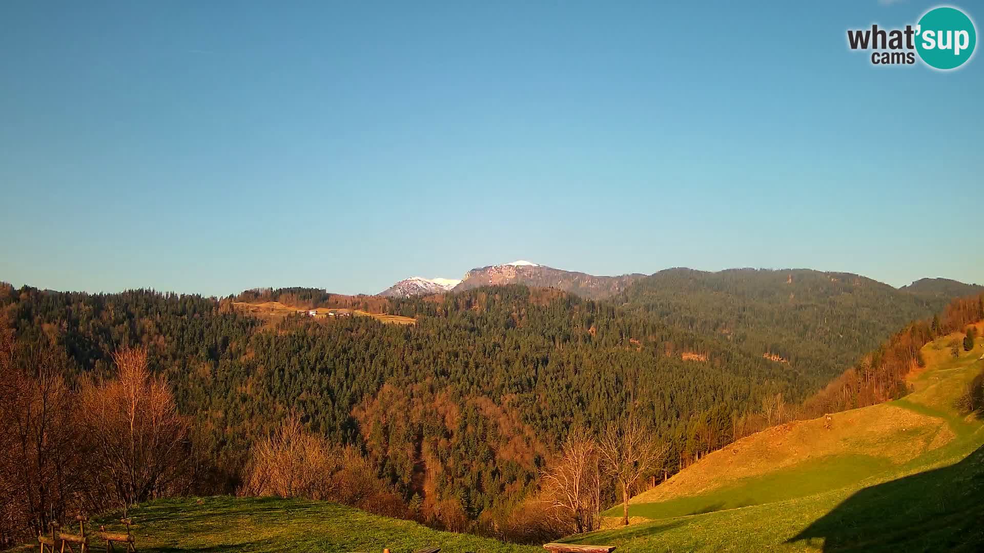 Webcam Brunarica Dražgoše – Vista live sul Ratitovec (1666 m)