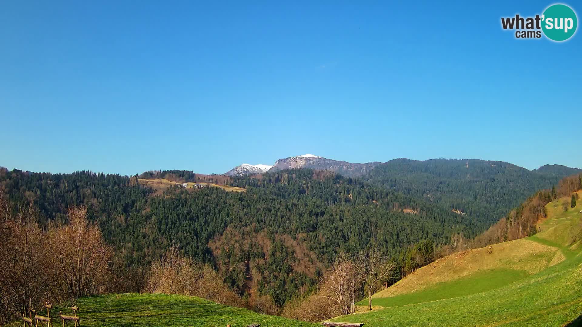 Webcam Brunarica Dražgoše – Vista live sul Ratitovec (1666 m)