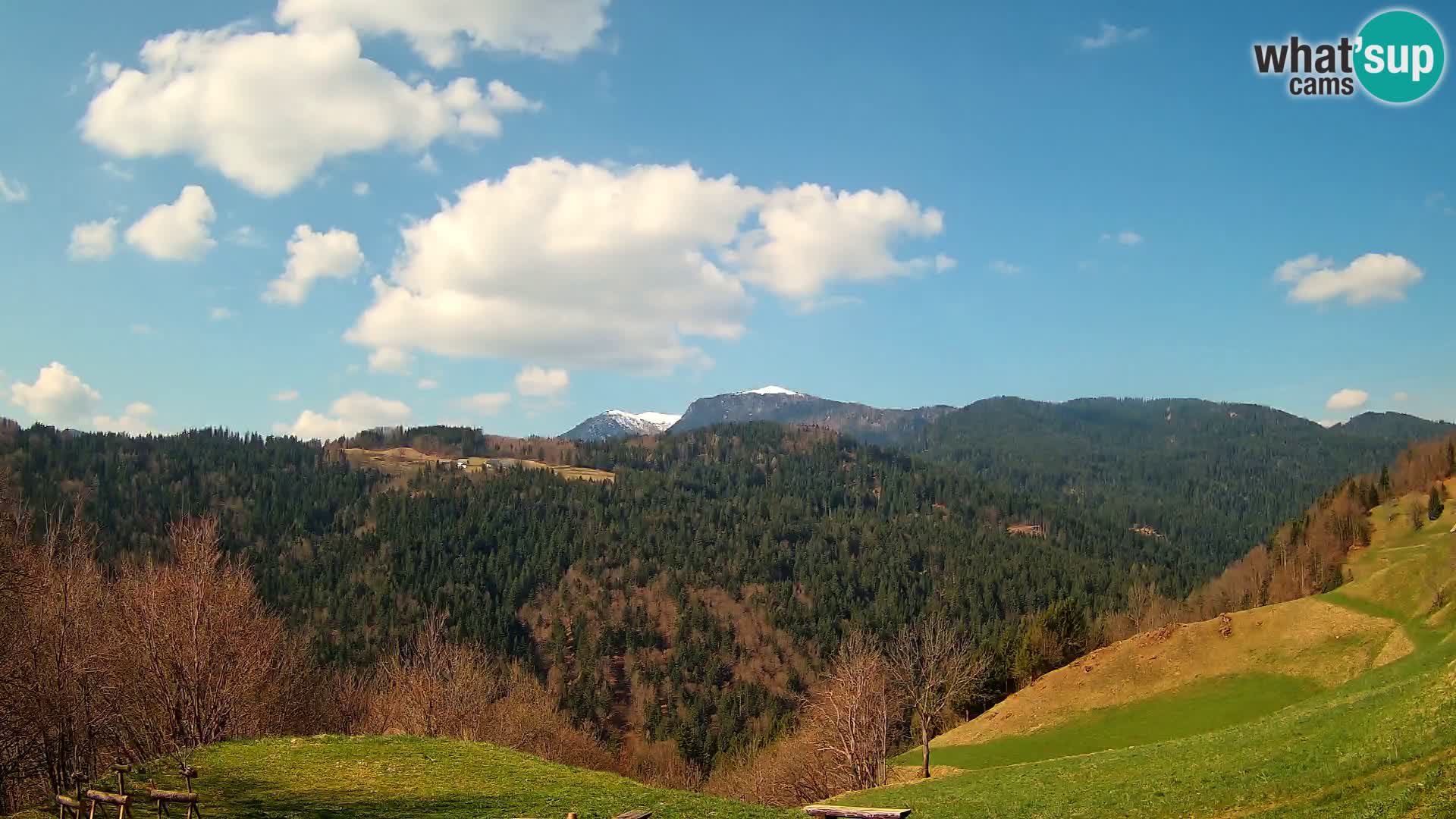Spletna kamera Brunarica Dražgoše – Pogled v živo na Ratitovec (1666 m)