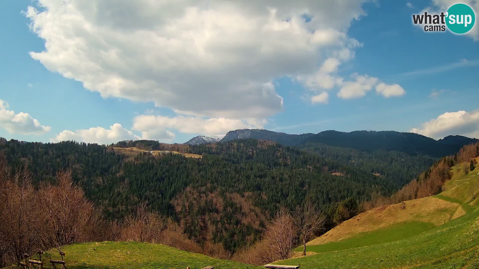 Spletna kamera Brunarica Dražgoše – Pogled v živo na Ratitovec (1666 m)