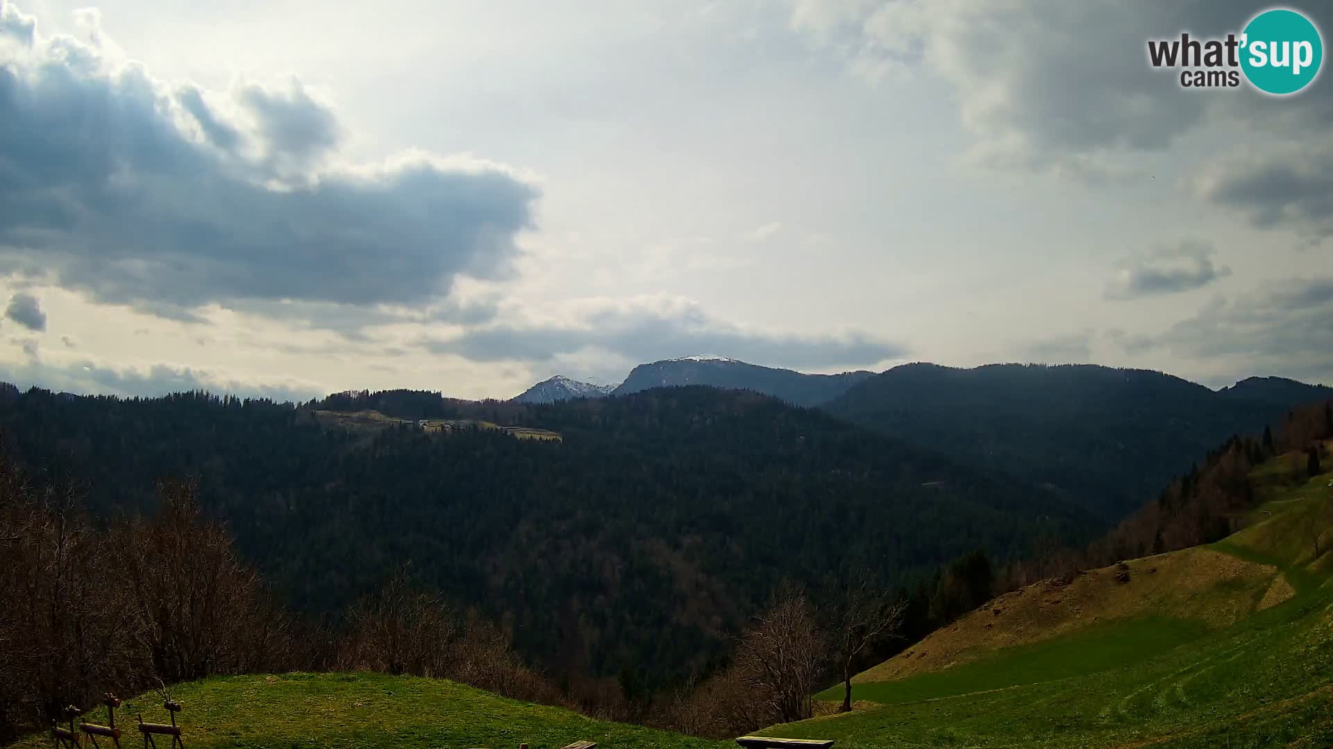 Spletna kamera Brunarica Dražgoše – Pogled v živo na Ratitovec (1666 m)