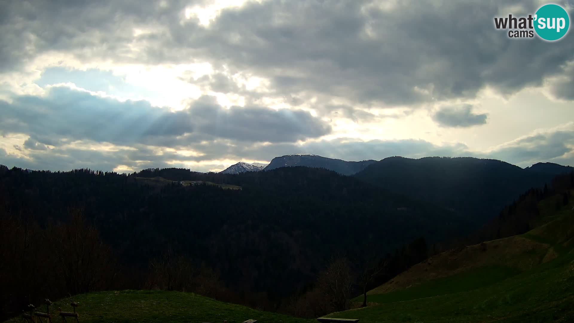 Webcam Brunarica Dražgoše – Live View of Ratitovec (1666 m)