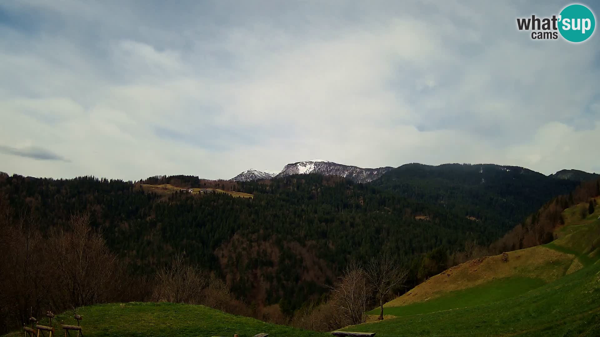 Spletna kamera Brunarica Dražgoše – Pogled v živo na Ratitovec (1666 m)