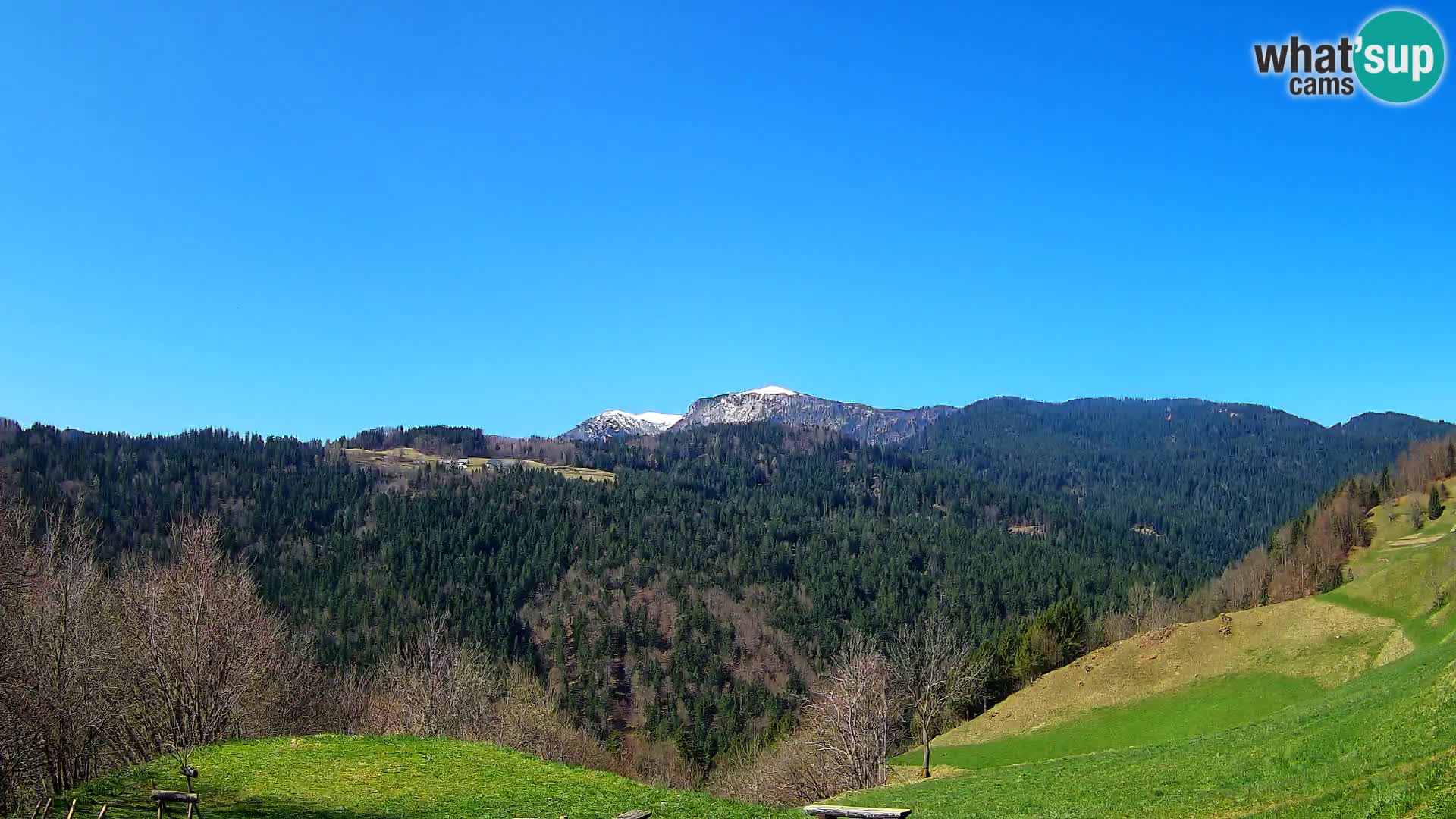 Webcam Brunarica Dražgoše – Vista live sul Ratitovec (1666 m)