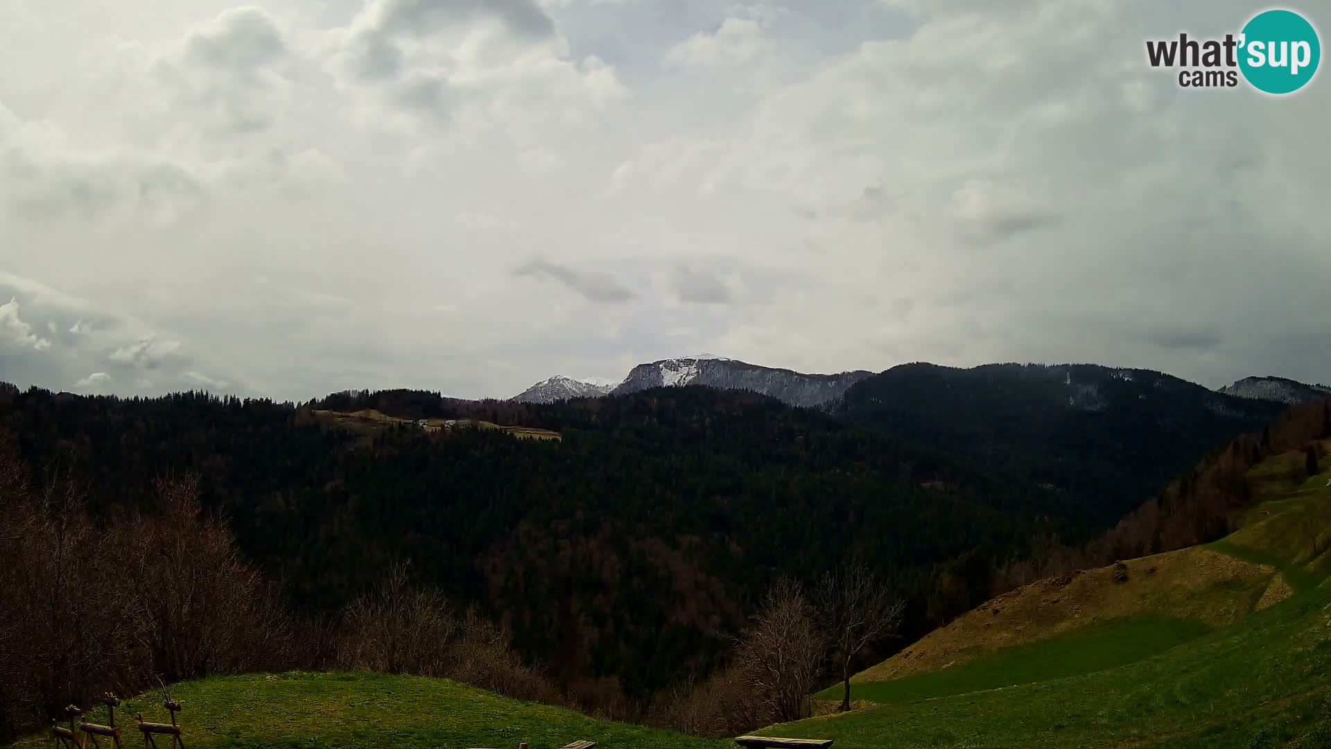 Webcam Brunarica Dražgoše – Vista live sul Ratitovec (1666 m)