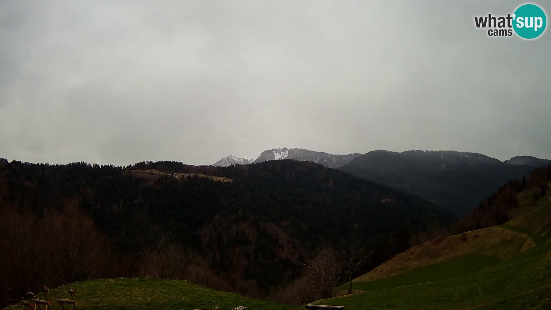 Webcam Brunarica Dražgoše – Liveblick auf Ratitovec (1666 m)