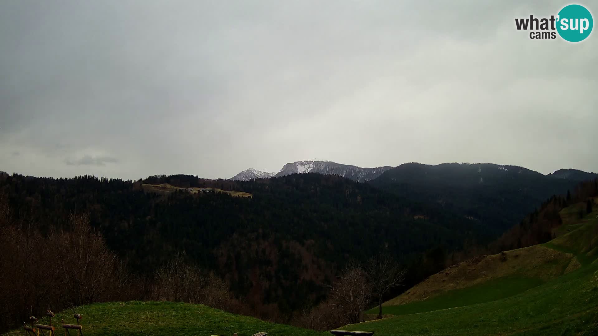 Webcam Brunarica Dražgoše – Vista live sul Ratitovec (1666 m)