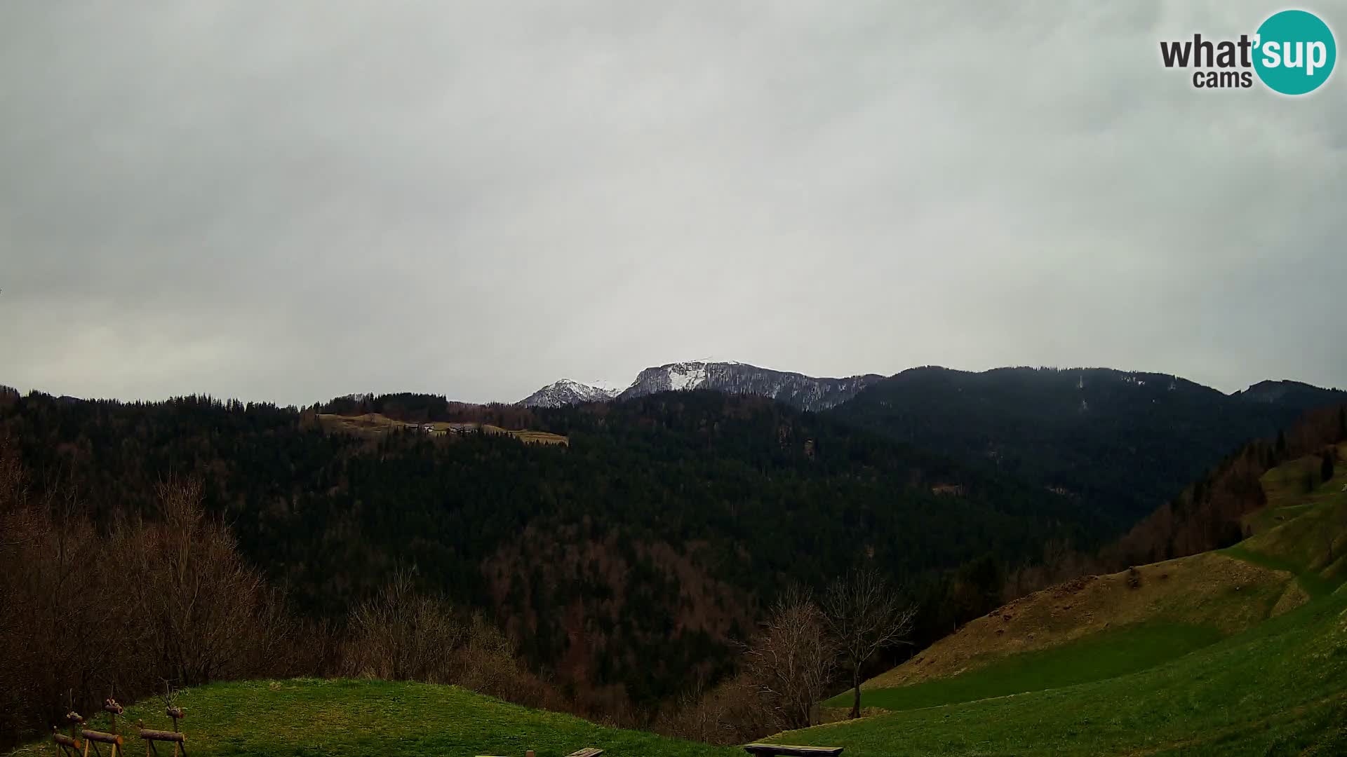 Webcam Brunarica Dražgoše – Vista live sul Ratitovec (1666 m)