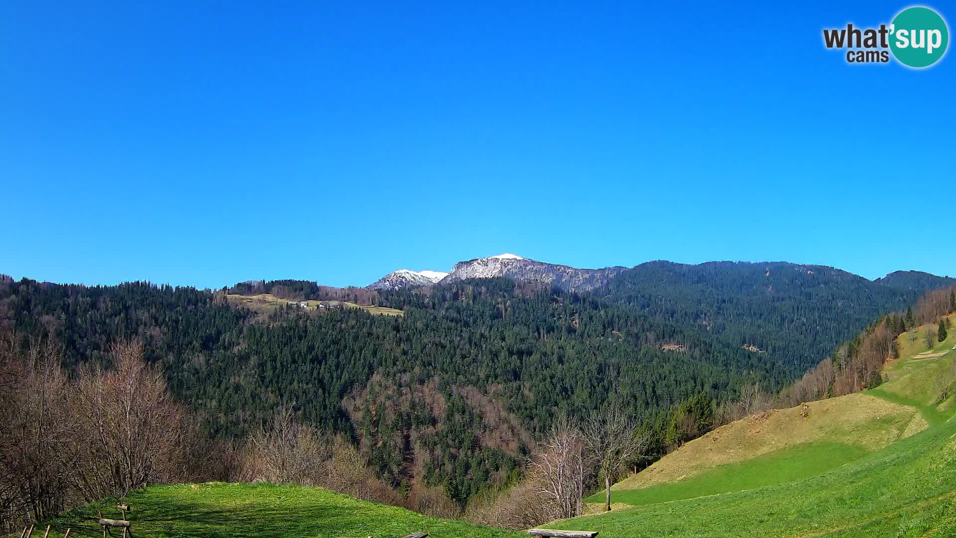 Webcam Brunarica Dražgoše – Liveblick auf Ratitovec (1666 m)