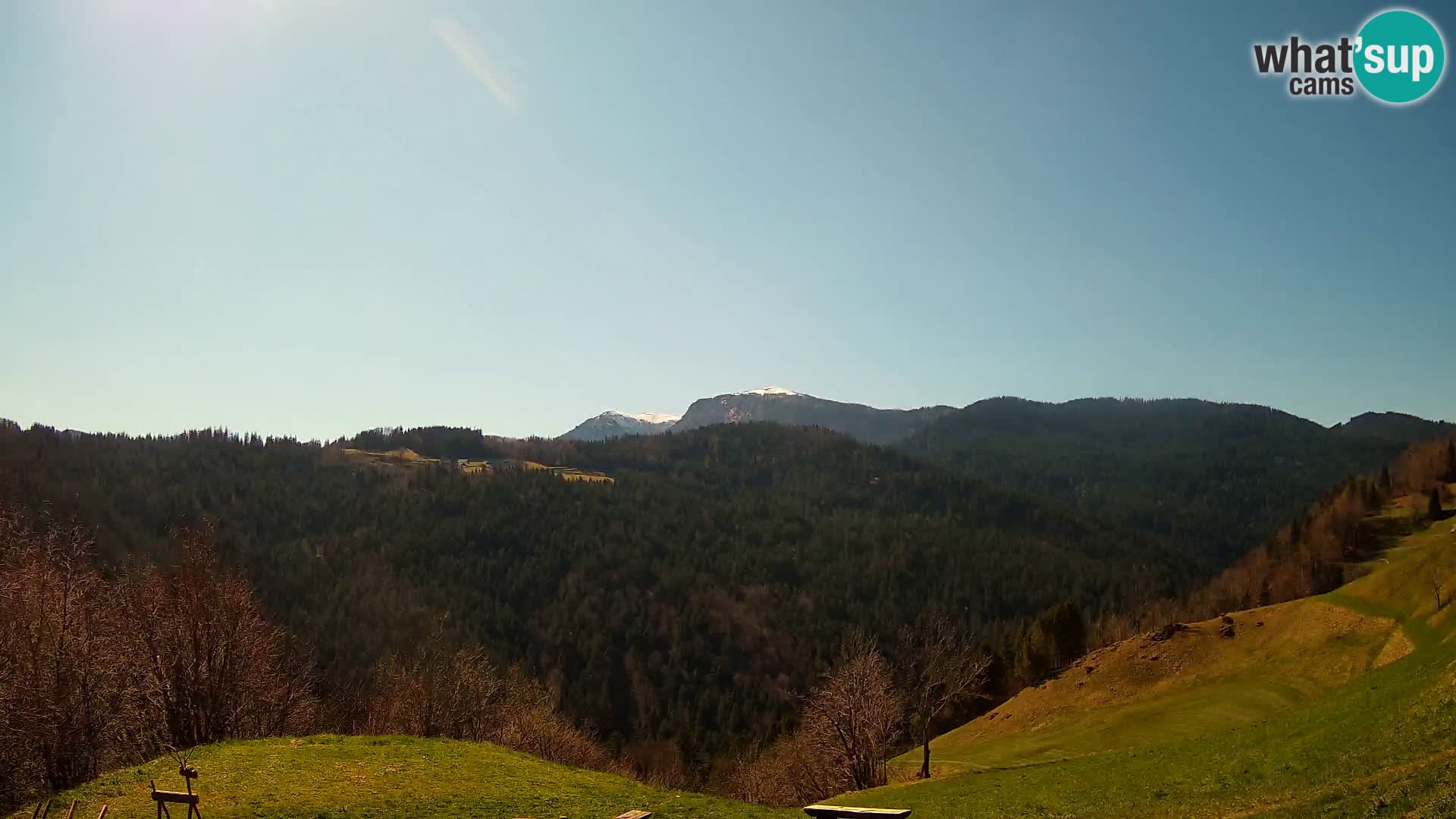 Spletna kamera Brunarica Dražgoše – Pogled v živo na Ratitovec (1666 m)