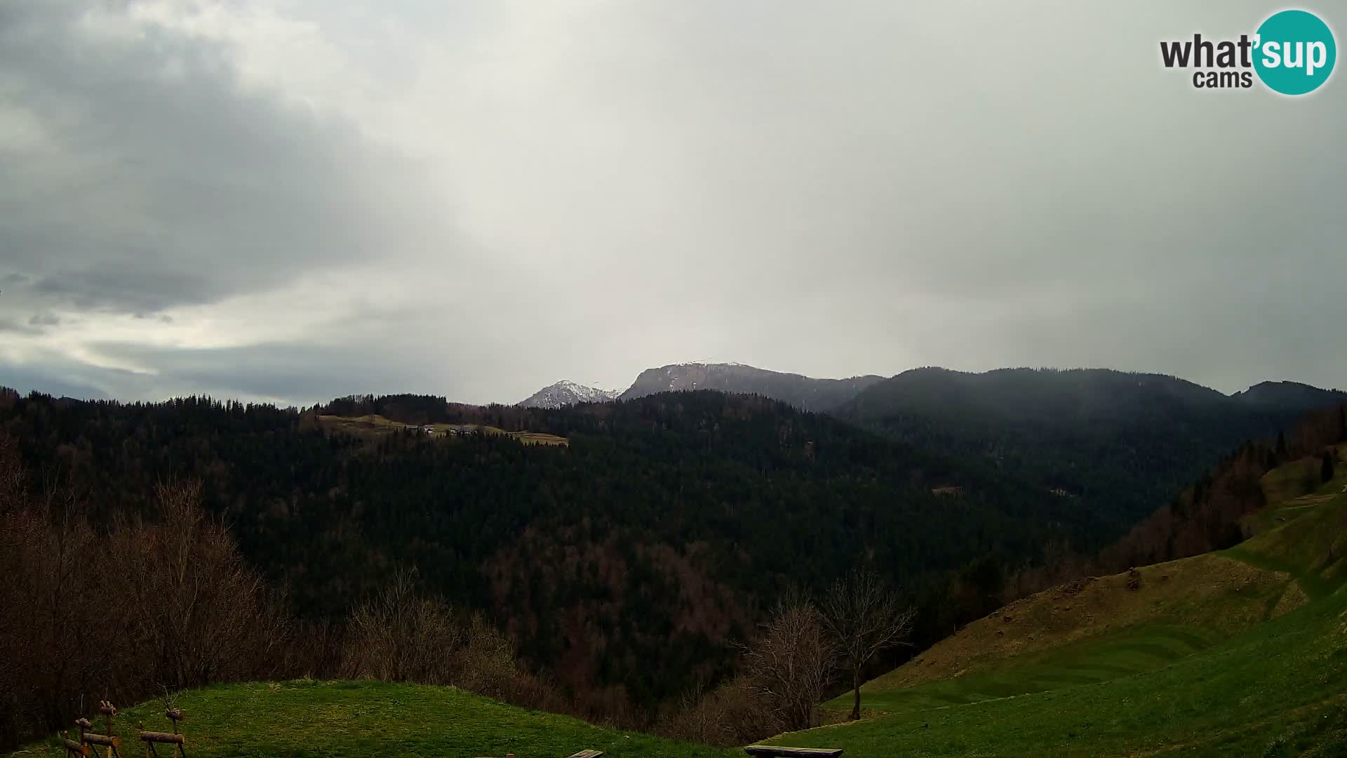 Webcam Brunarica Dražgoše – Vista live sul Ratitovec (1666 m)