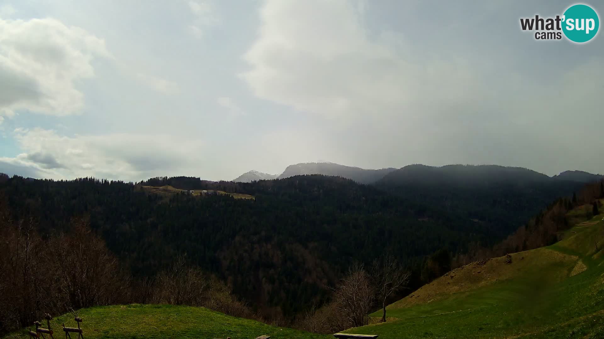 Spletna kamera Brunarica Dražgoše – Pogled v živo na Ratitovec (1666 m)