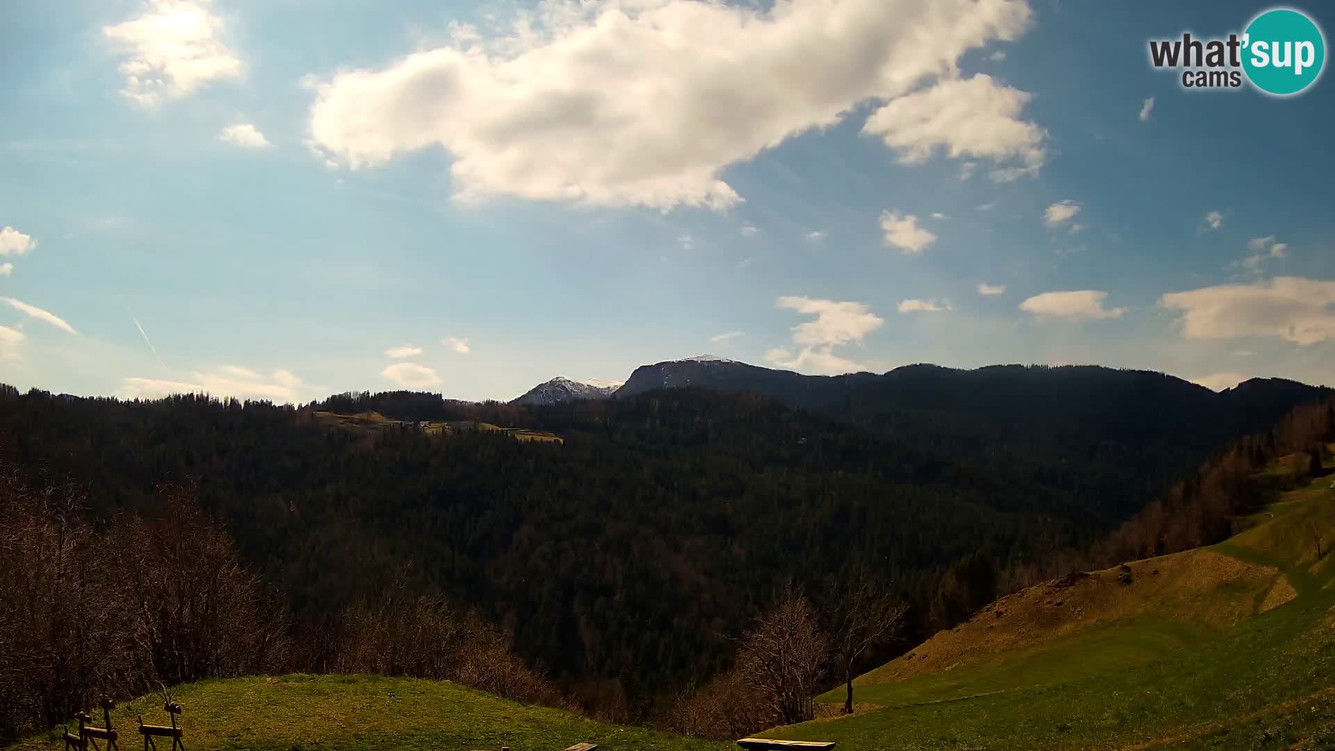 Spletna kamera Brunarica Dražgoše – Pogled v živo na Ratitovec (1666 m)