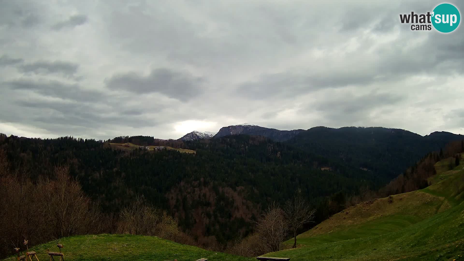 Webcam Brunarica Dražgoše – Liveblick auf Ratitovec (1666 m)