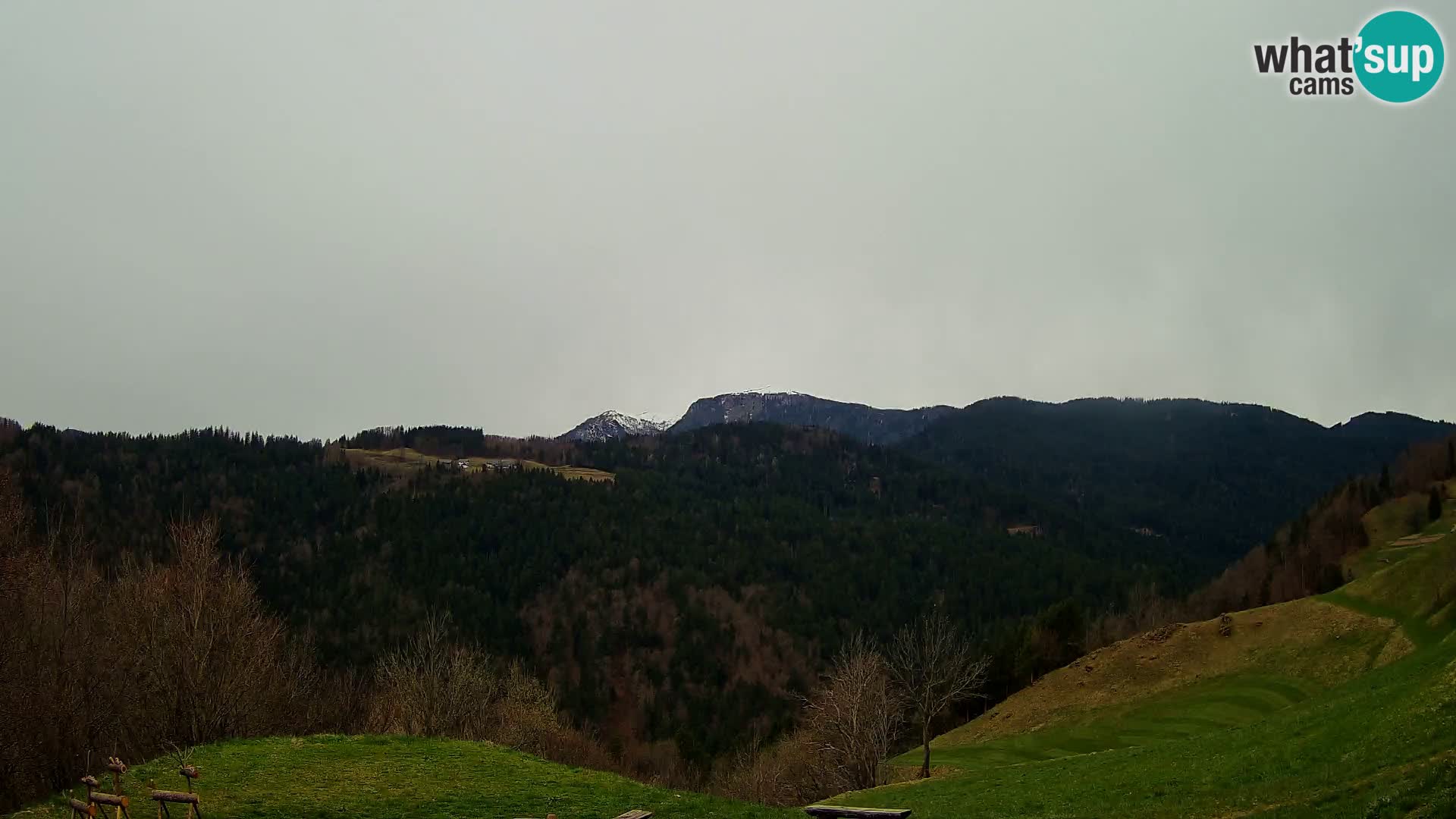 Spletna kamera Brunarica Dražgoše – Pogled v živo na Ratitovec (1666 m)