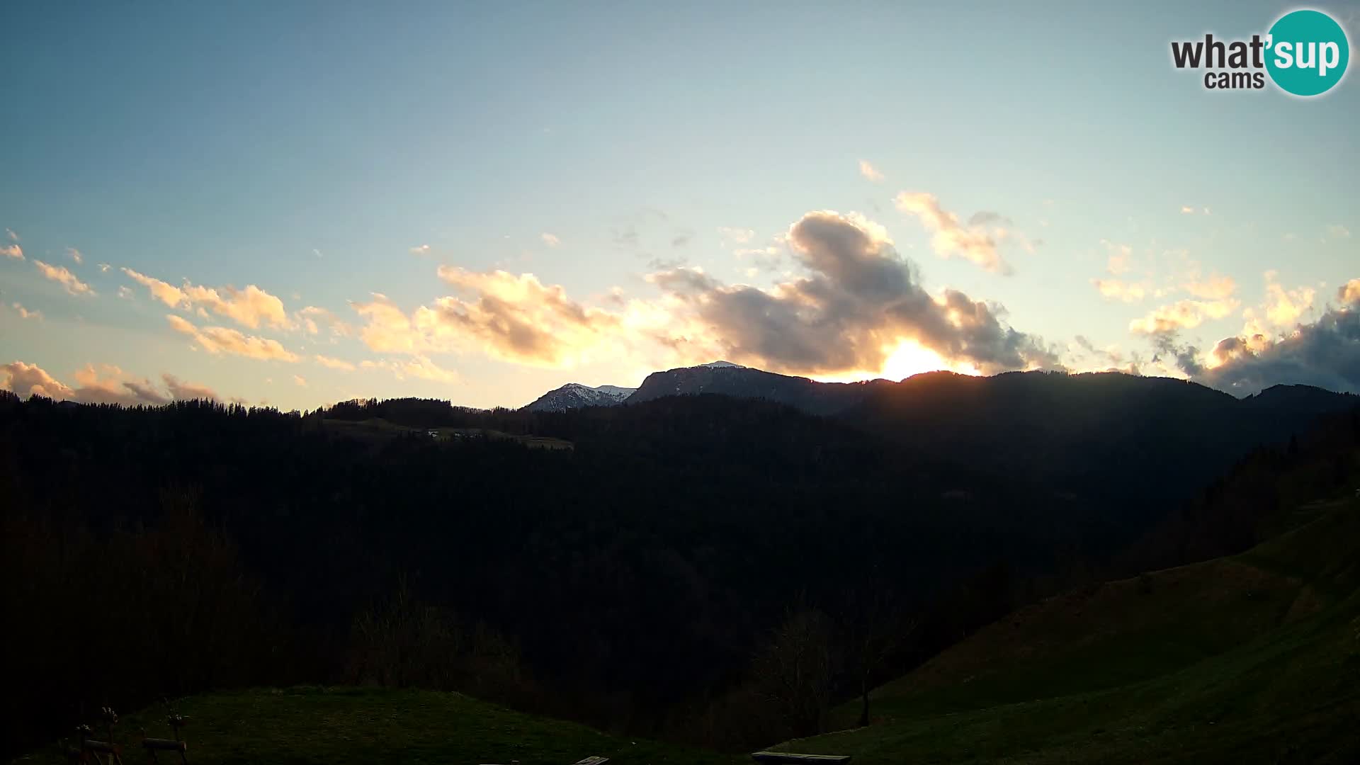 Spletna kamera Brunarica Dražgoše – Pogled v živo na Ratitovec (1666 m)