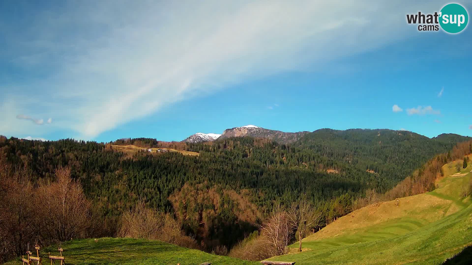 Webcam Brunarica Dražgoše – Live View of Ratitovec (1666 m)