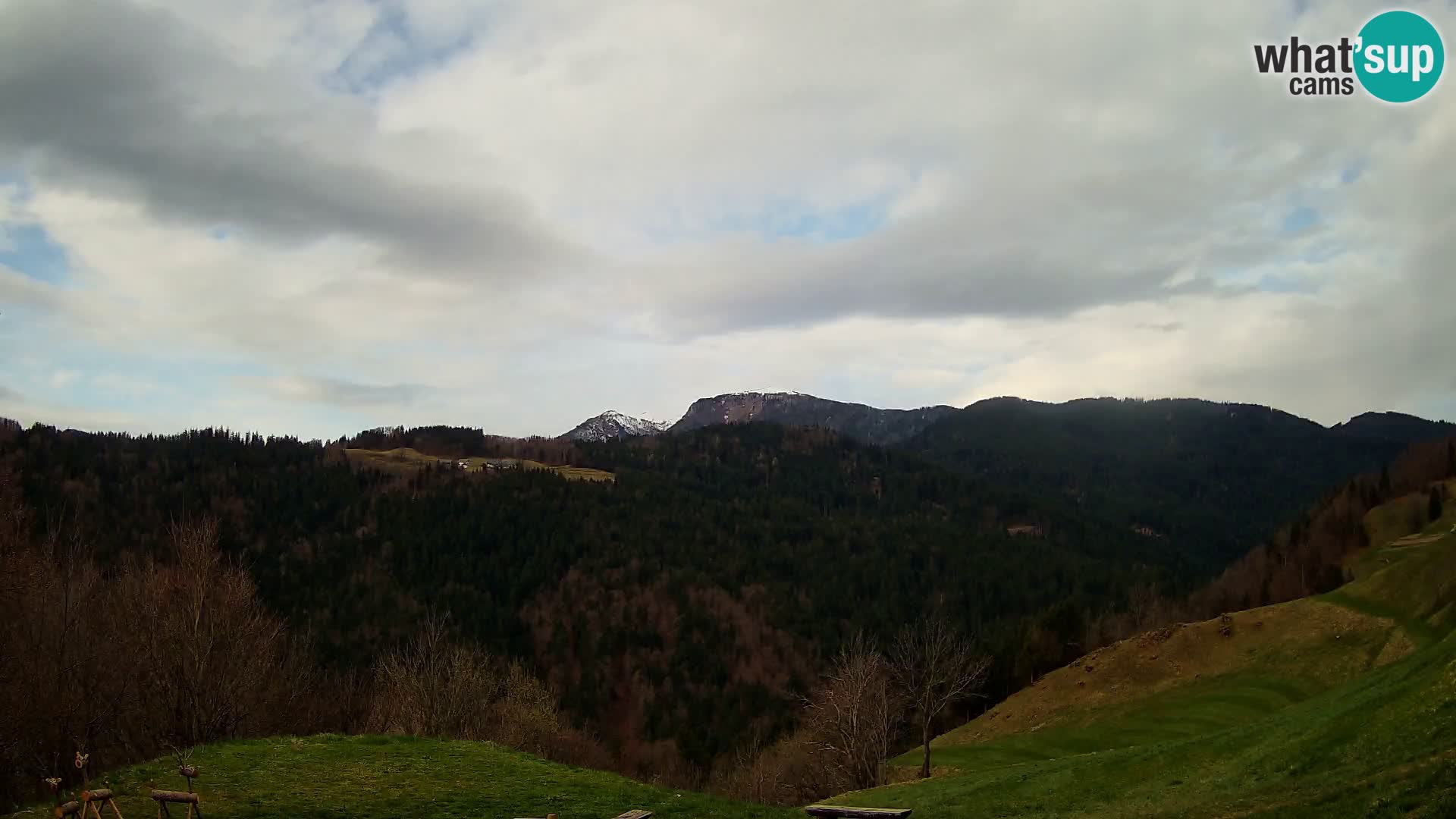 Webcam Brunarica Dražgoše – Live View of Ratitovec (1666 m)