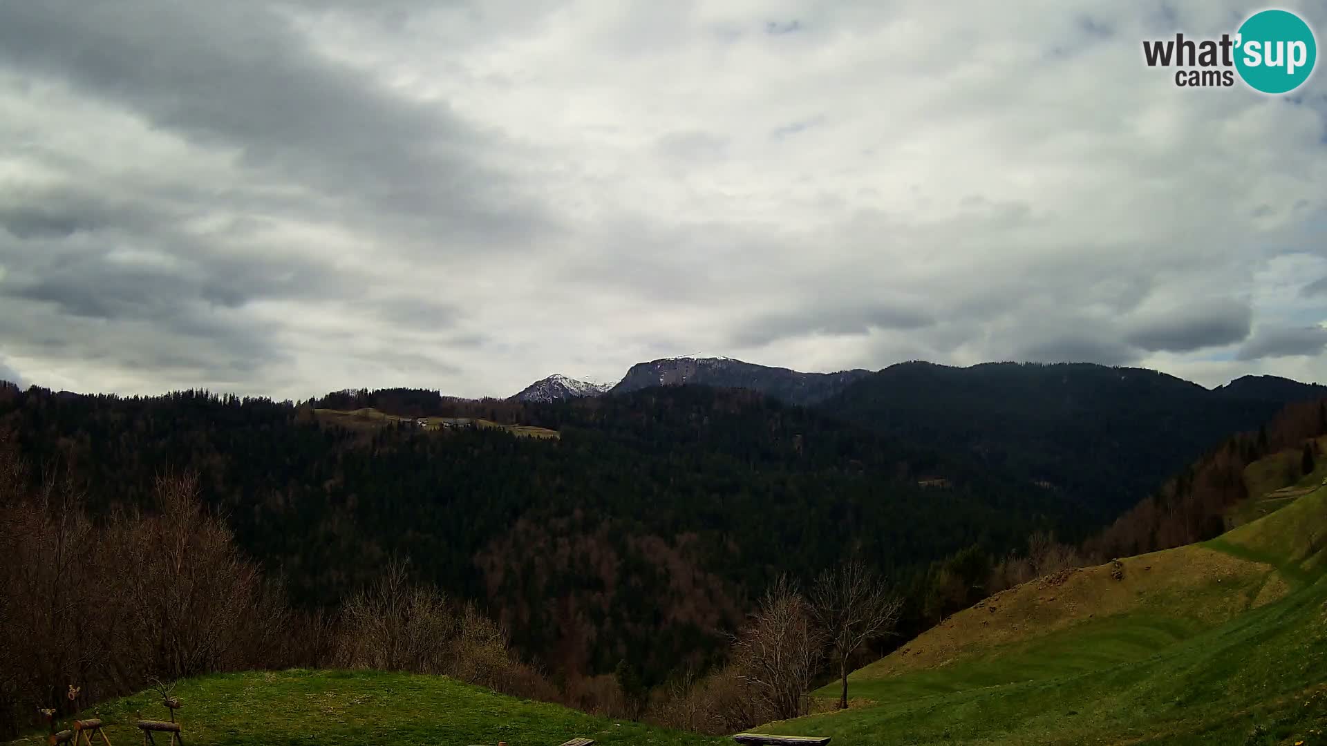 Webcam Brunarica Dražgoše – Liveblick auf Ratitovec (1666 m)