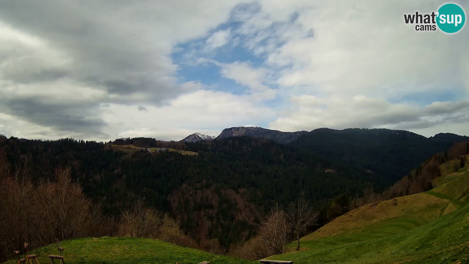 Webcam Brunarica Dražgoše – Live View of Ratitovec (1666 m)