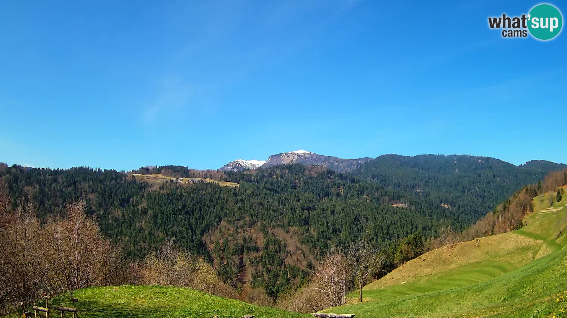 Webcam Brunarica Dražgoše – Vista live sul Ratitovec (1666 m)