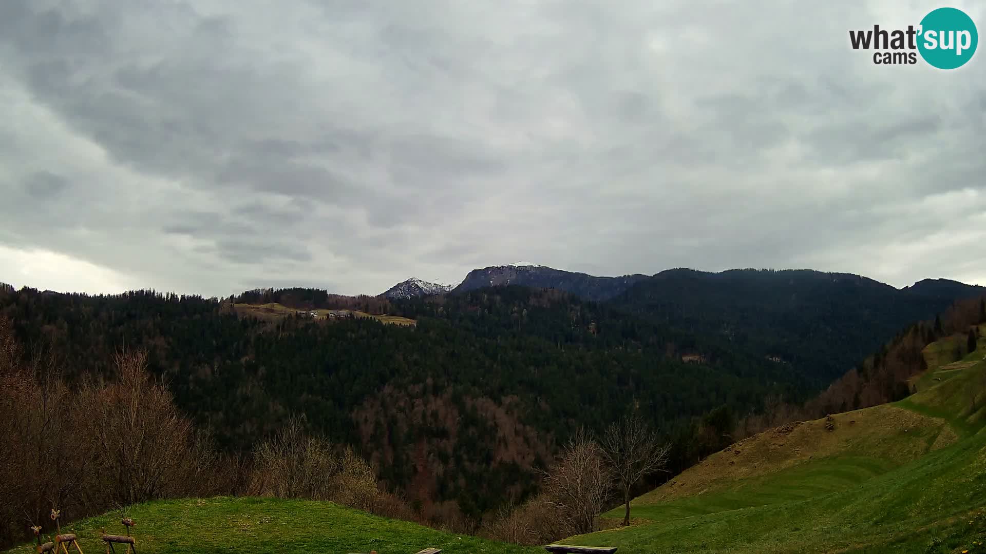 Spletna kamera Brunarica Dražgoše – Pogled v živo na Ratitovec (1666 m)