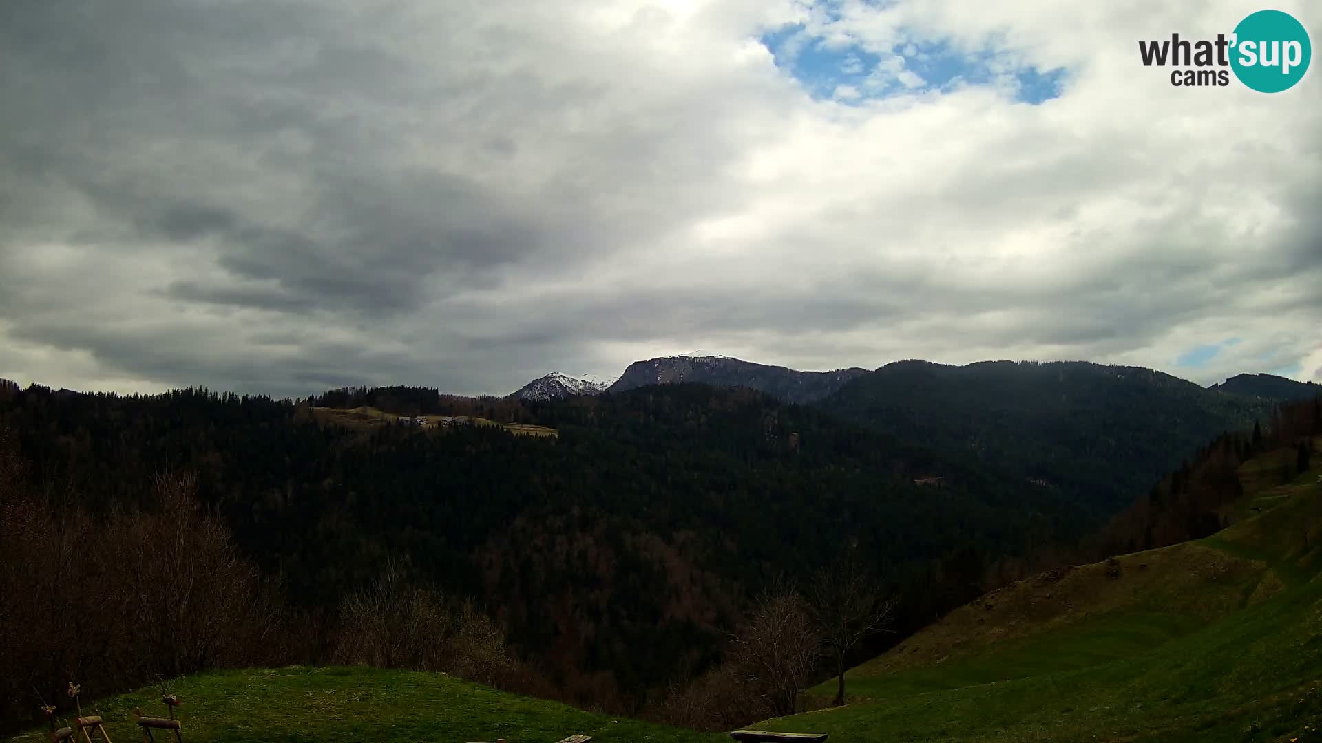 Spletna kamera Brunarica Dražgoše – Pogled v živo na Ratitovec (1666 m)