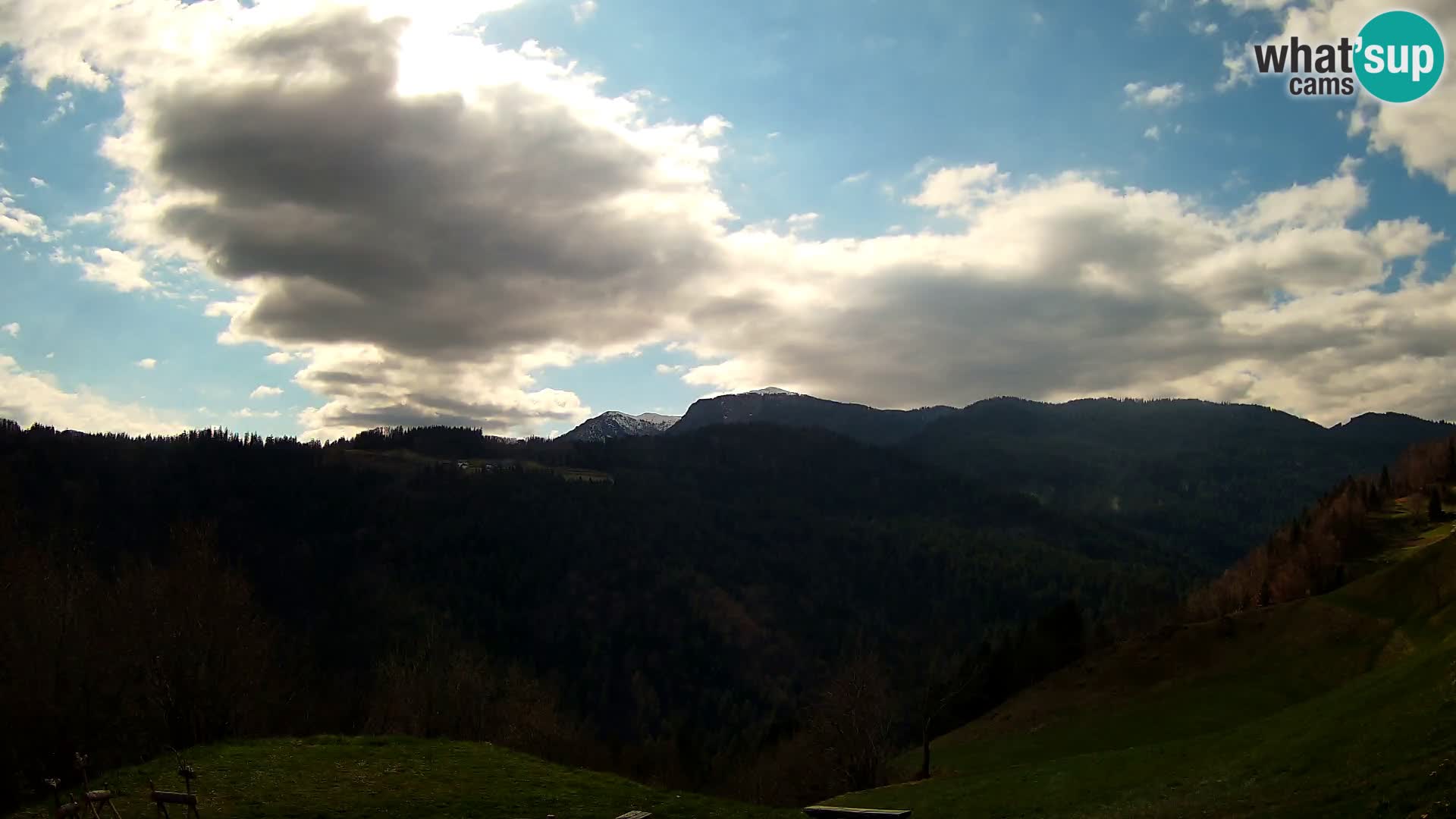 Webcam Brunarica Dražgoše – Liveblick auf Ratitovec (1666 m)