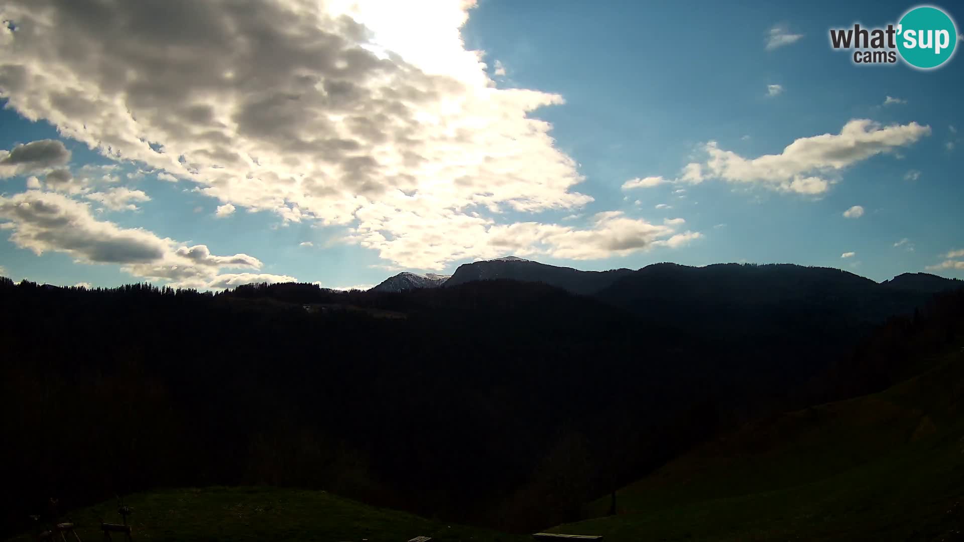 Web kamera Brunarica Dražgoše – Pogled uživo na Ratitovec (1666 m)