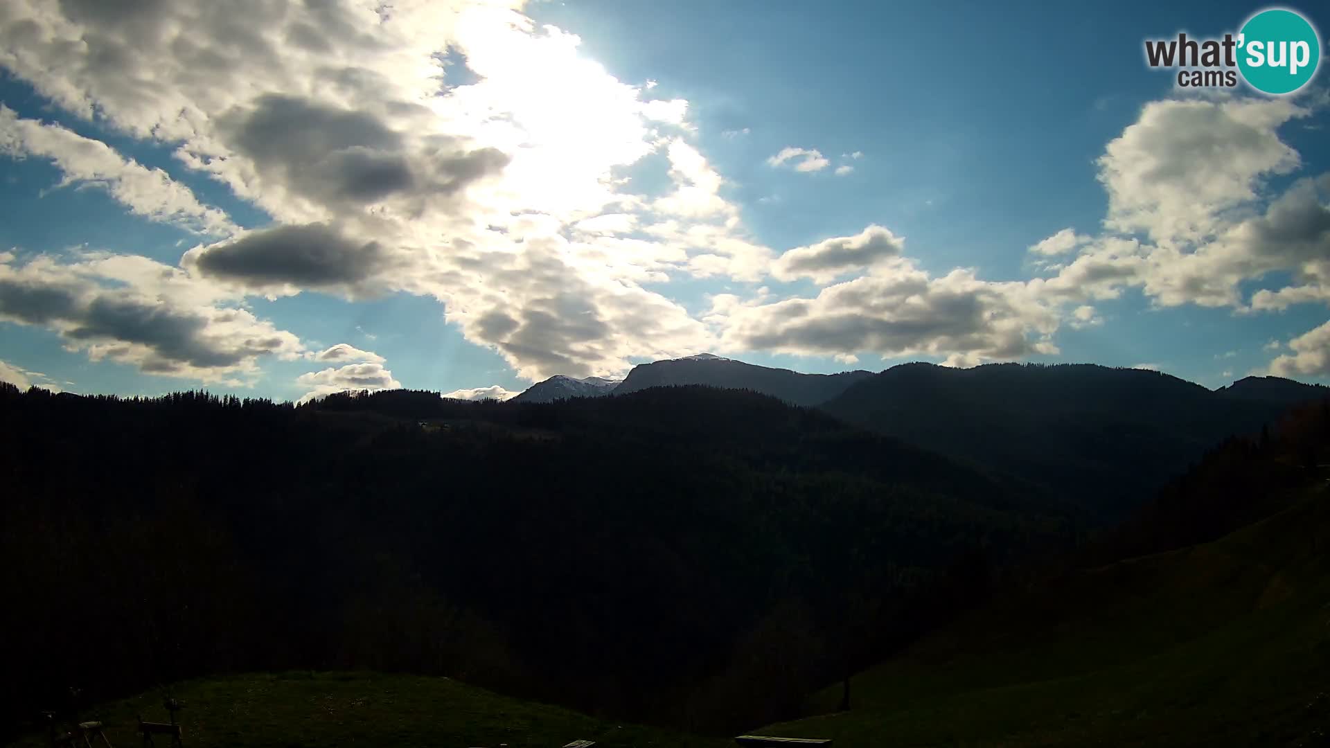 Webcam Brunarica Dražgoše – Liveblick auf Ratitovec (1666 m)