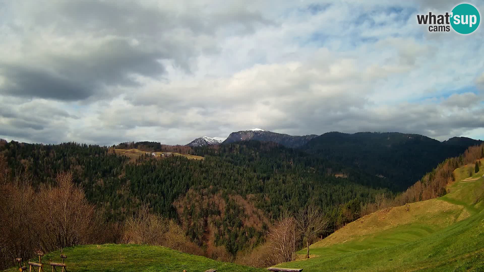 Webcam Brunarica Dražgoše – Vista live sul Ratitovec (1666 m)