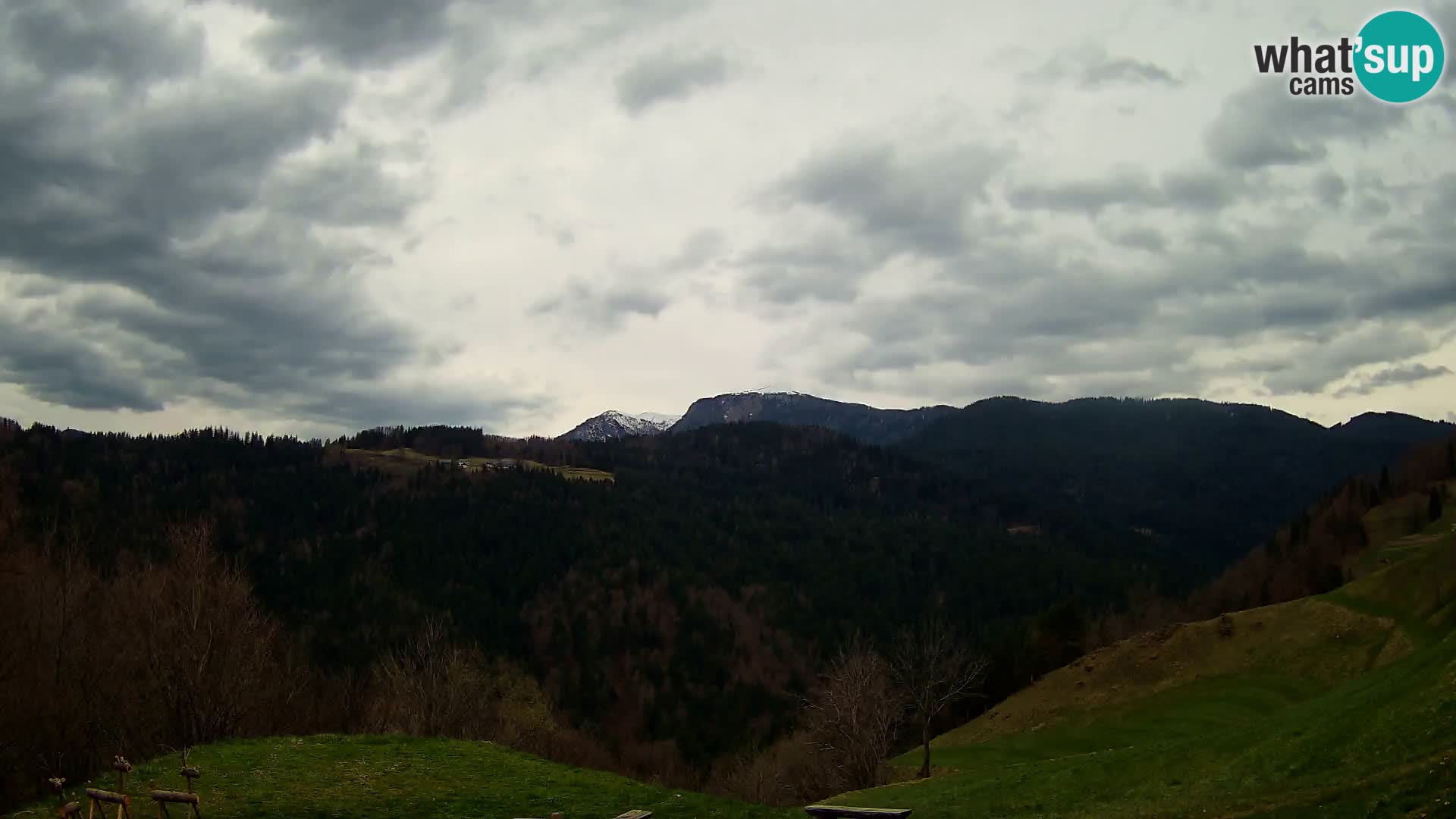 Webcam Brunarica Dražgoše – Live View of Ratitovec (1666 m)