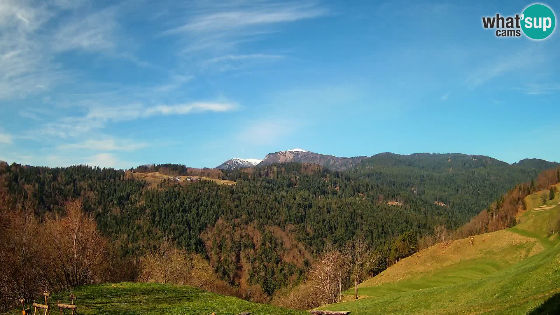 Webcam Brunarica Dražgoše – Live View of Ratitovec (1666 m)