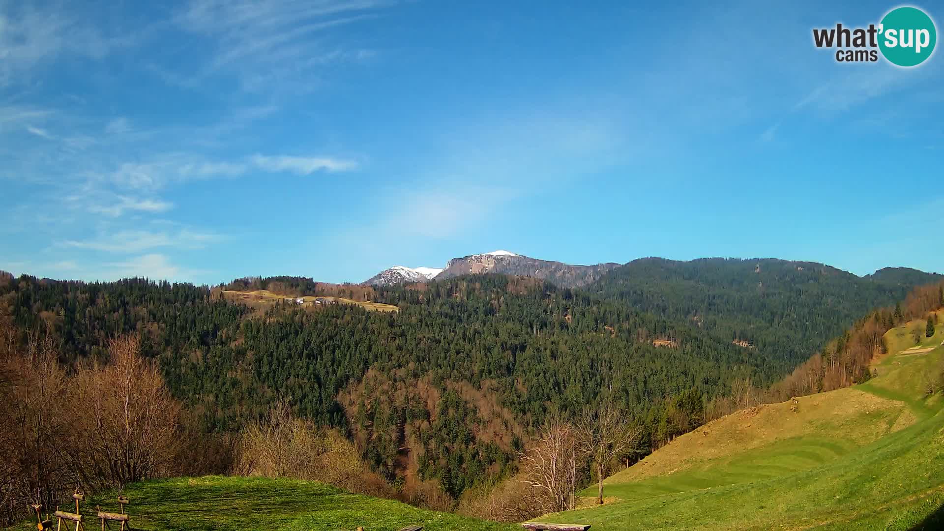 Webcam Brunarica Dražgoše – Live View of Ratitovec (1666 m)