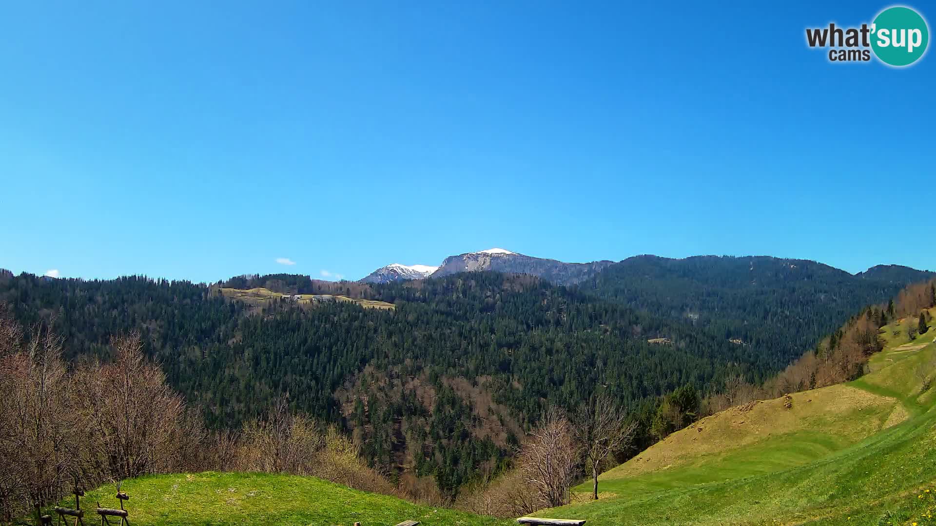 Webcam Brunarica Dražgoše – Liveblick auf Ratitovec (1666 m)