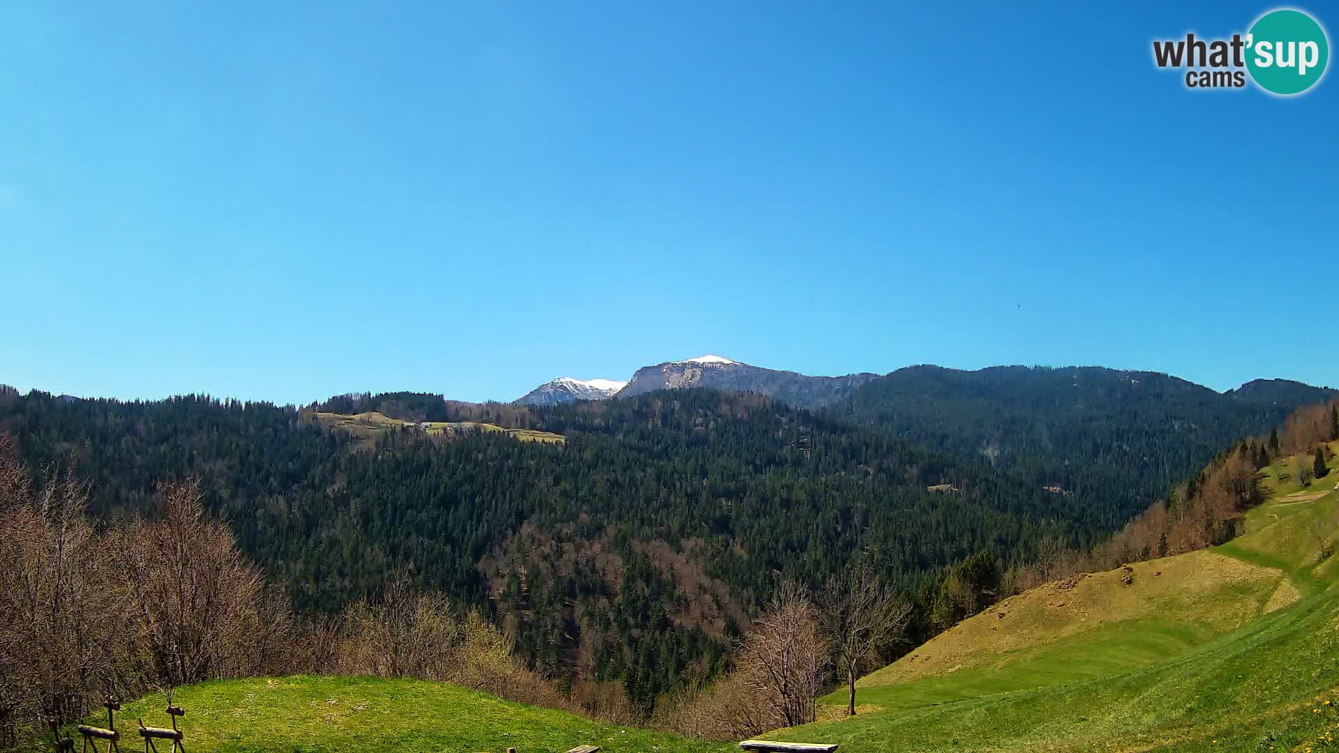 Webcam Brunarica Dražgoše – Vista live sul Ratitovec (1666 m)