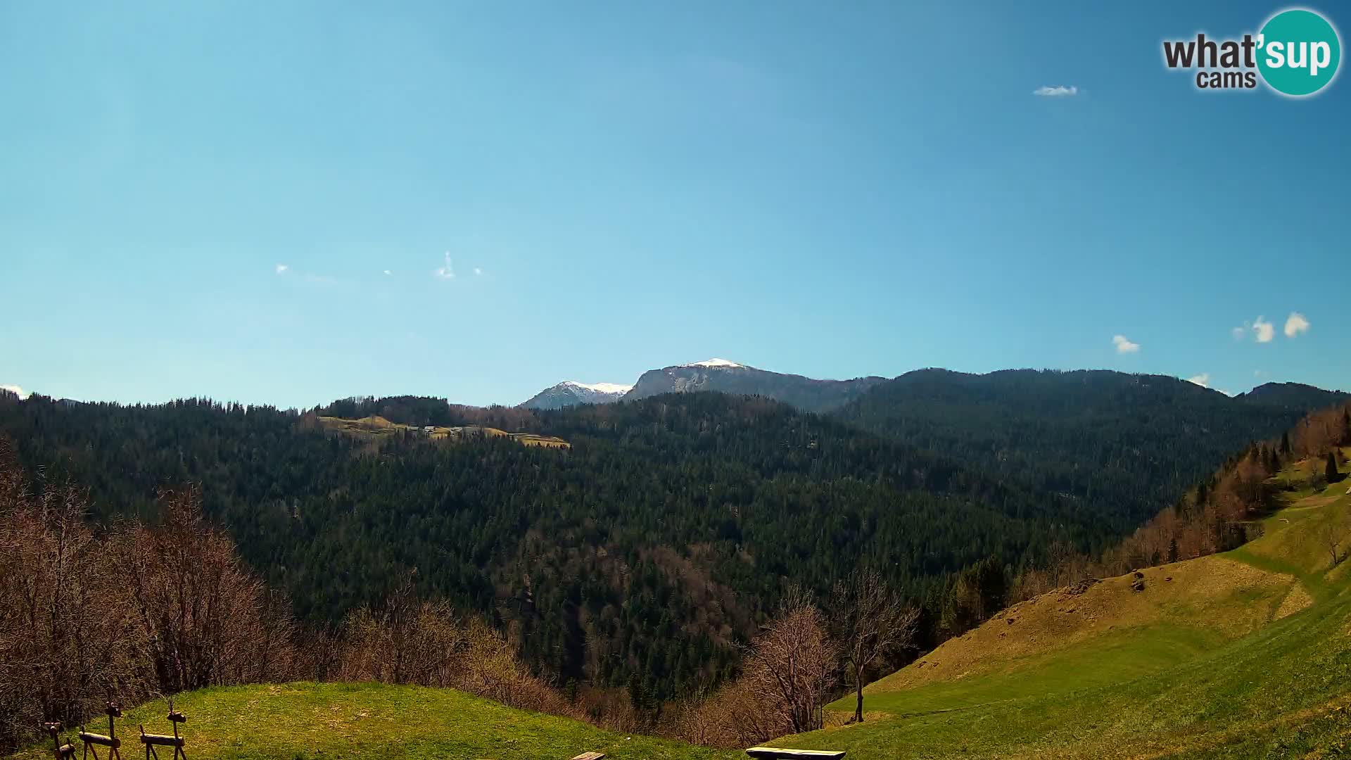 Webcam Brunarica Dražgoše – Live View of Ratitovec (1666 m)