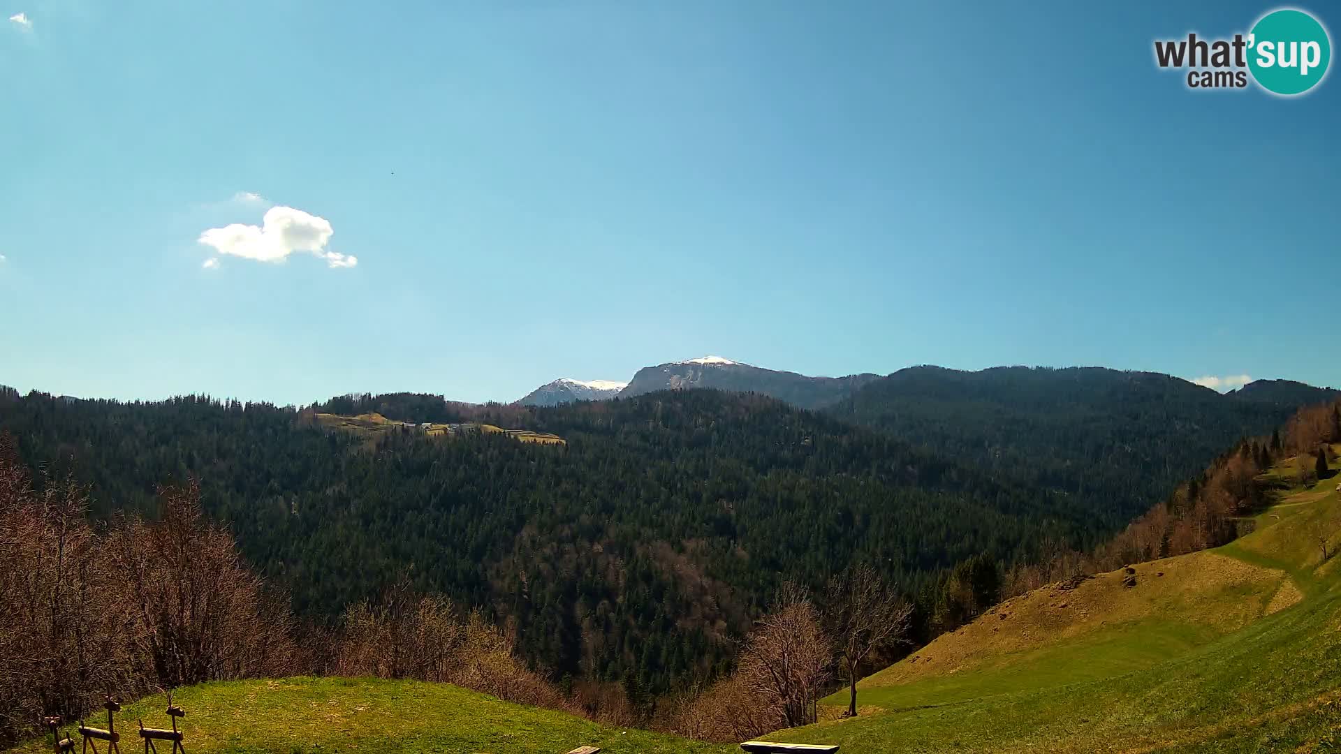 Webcam Brunarica Dražgoše – Vista live sul Ratitovec (1666 m)