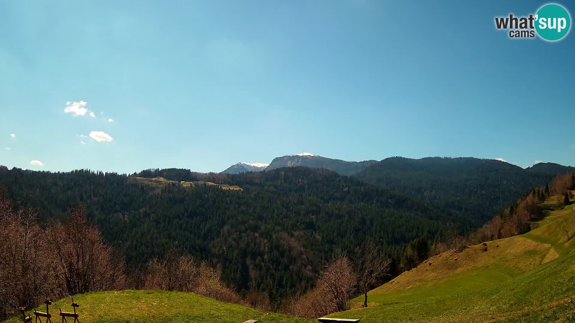 Spletna kamera Brunarica Dražgoše – Pogled v živo na Ratitovec (1666 m)