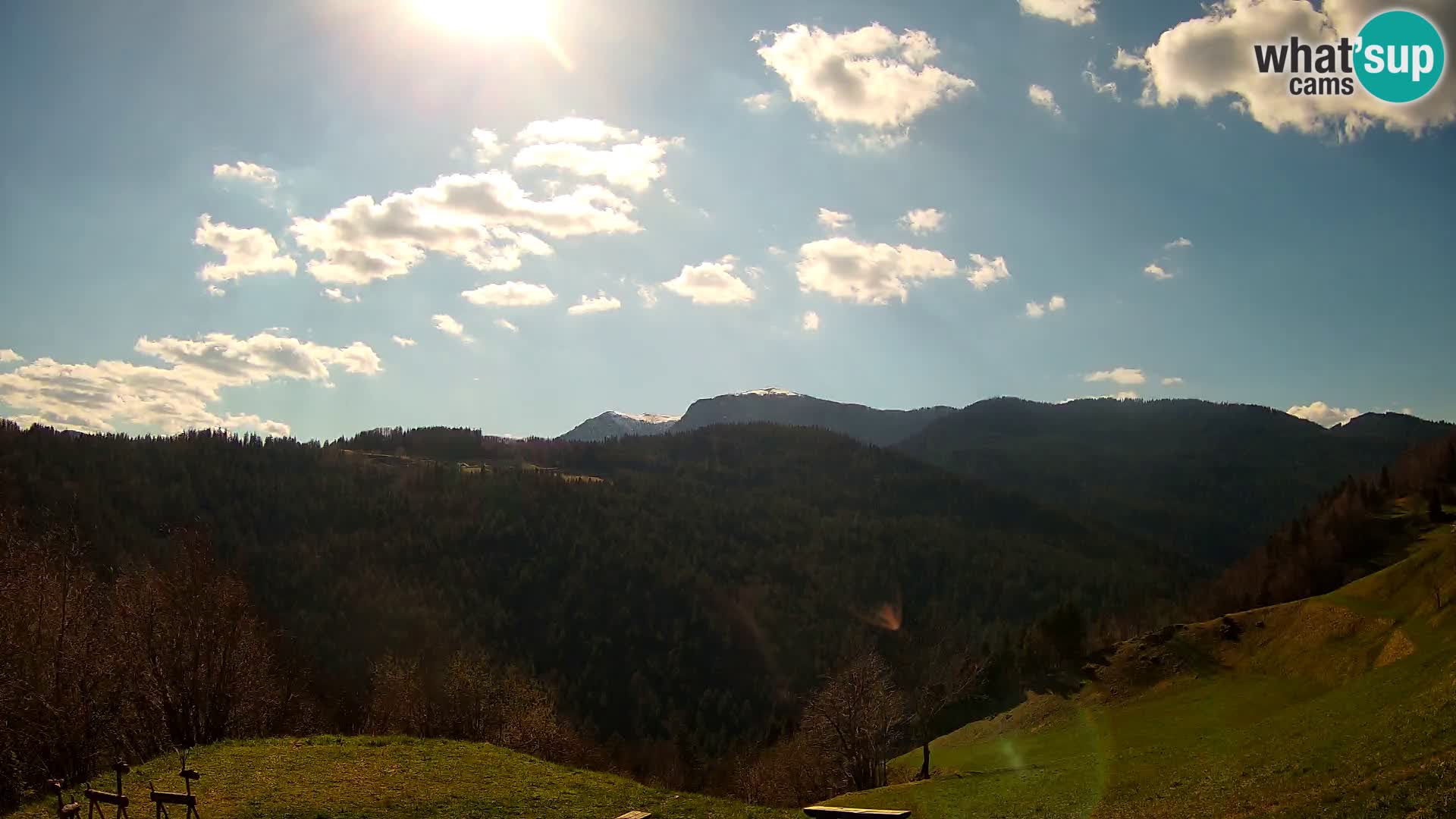 Spletna kamera Brunarica Dražgoše – Pogled v živo na Ratitovec (1666 m)