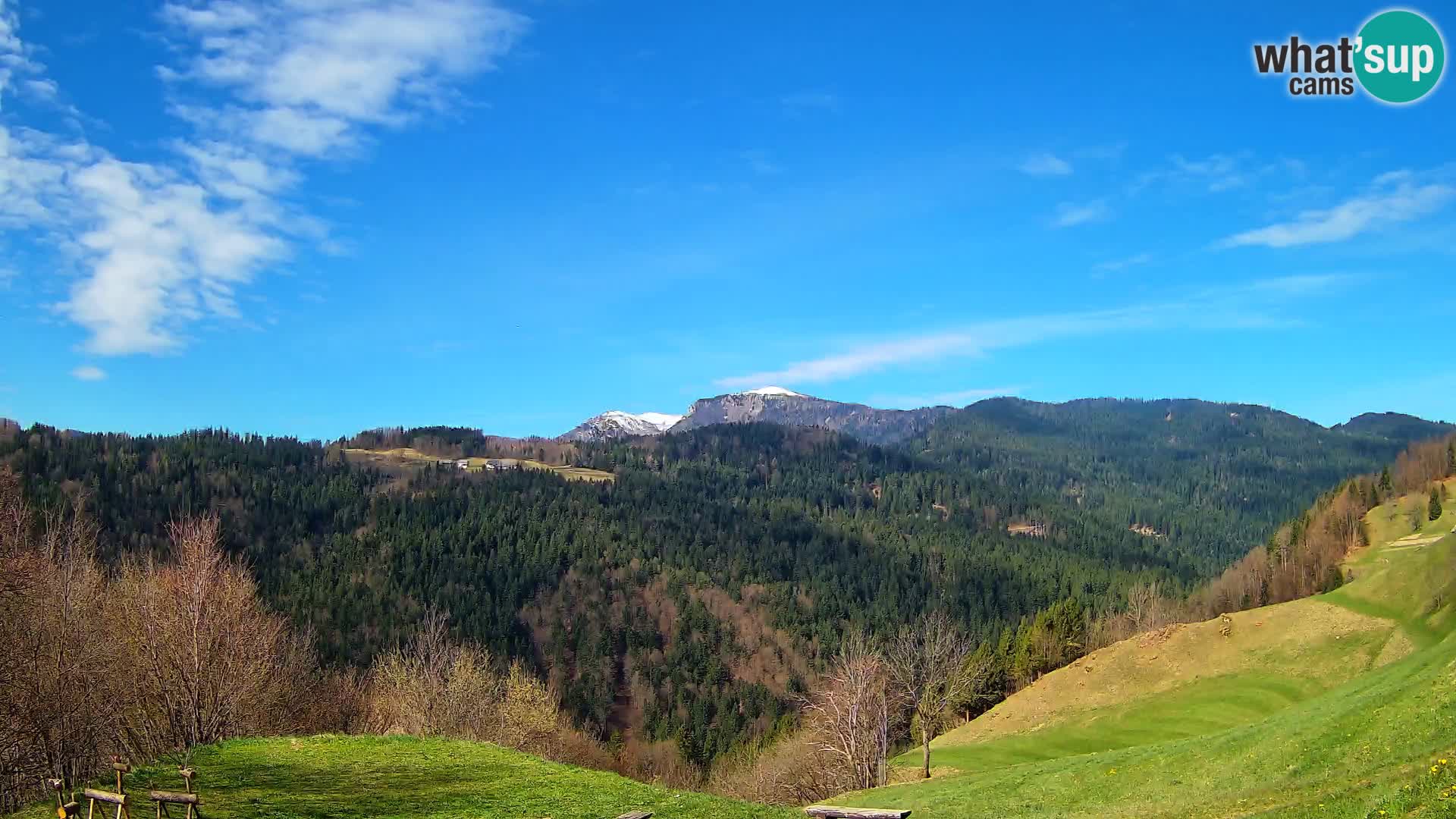 Spletna kamera Brunarica Dražgoše – Pogled v živo na Ratitovec (1666 m)