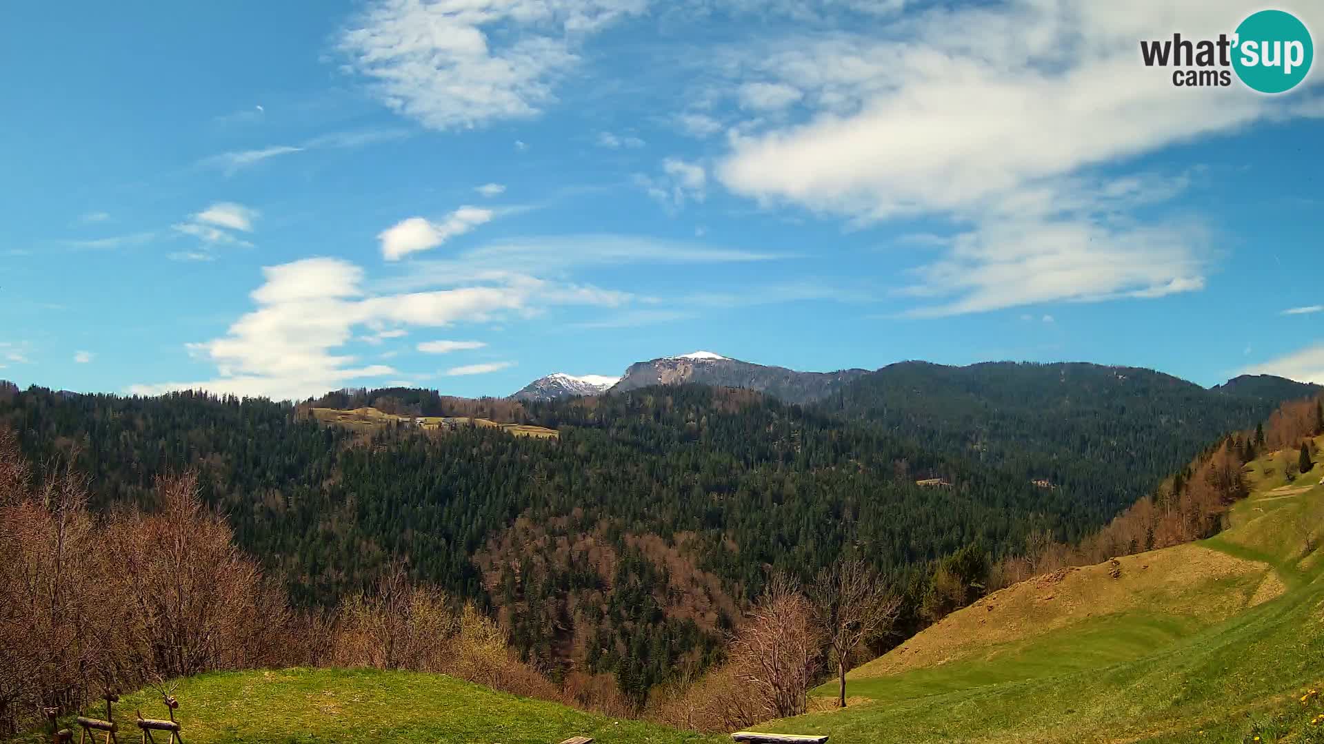 Spletna kamera Brunarica Dražgoše – Pogled v živo na Ratitovec (1666 m)
