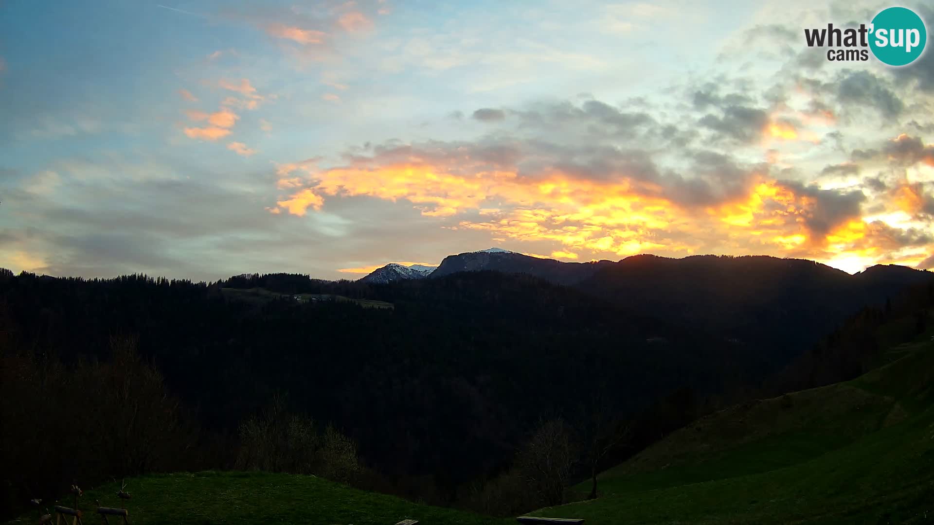 Spletna kamera Brunarica Dražgoše – Pogled v živo na Ratitovec (1666 m)