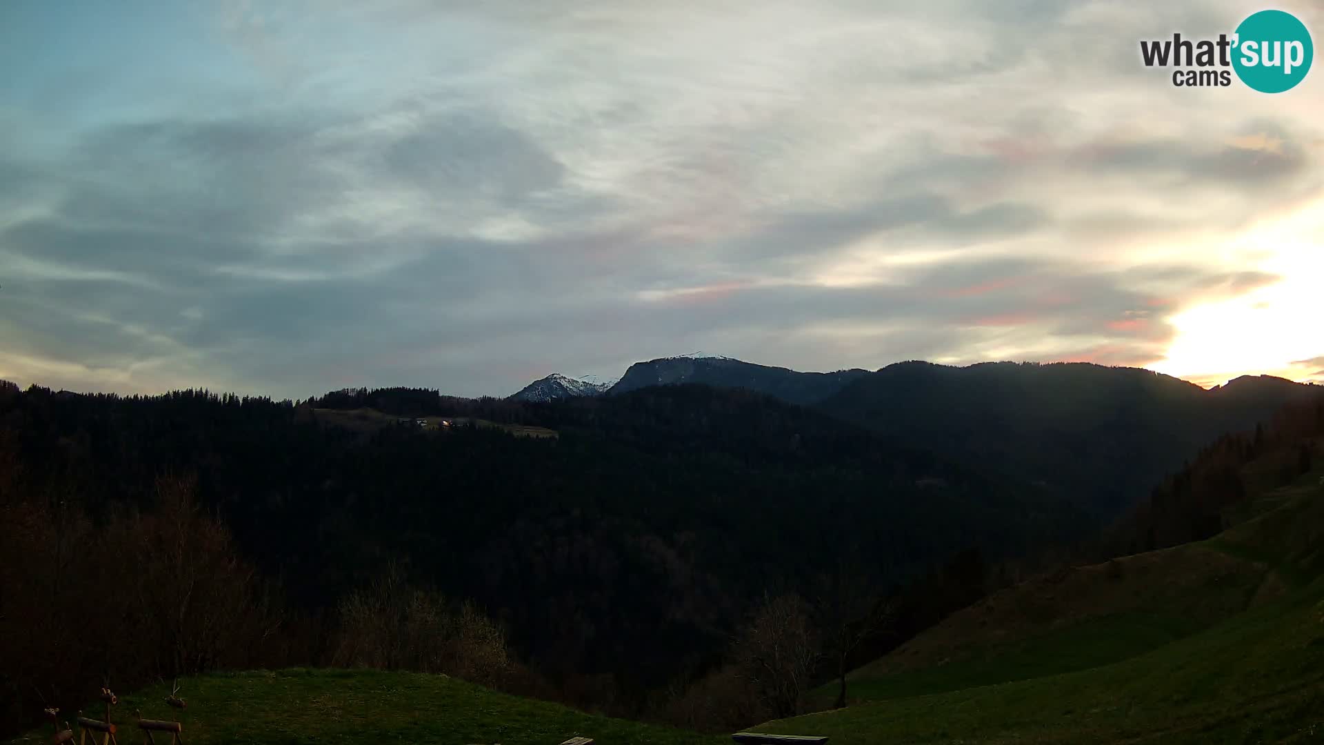 Spletna kamera Brunarica Dražgoše – Pogled v živo na Ratitovec (1666 m)