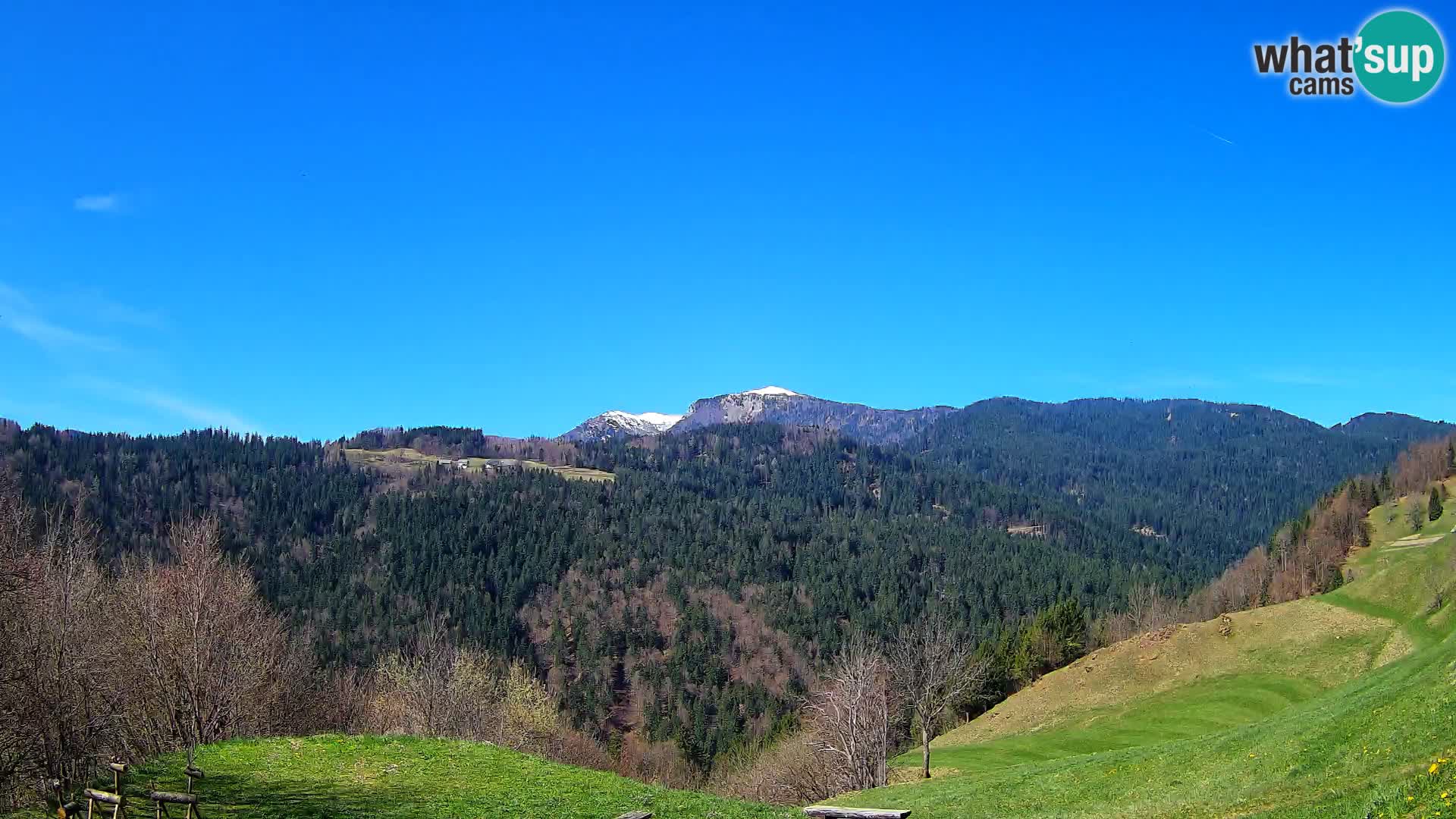 Webcam Brunarica Dražgoše – Vista live sul Ratitovec (1666 m)