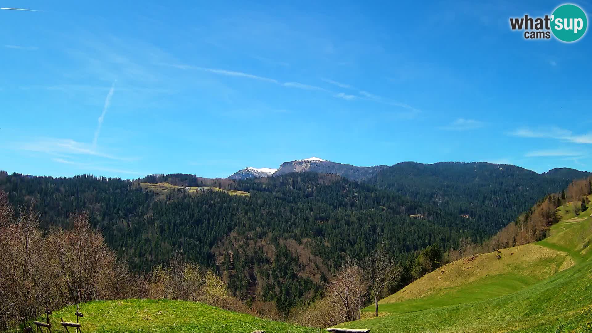 Webcam Brunarica Dražgoše – Liveblick auf Ratitovec (1666 m)